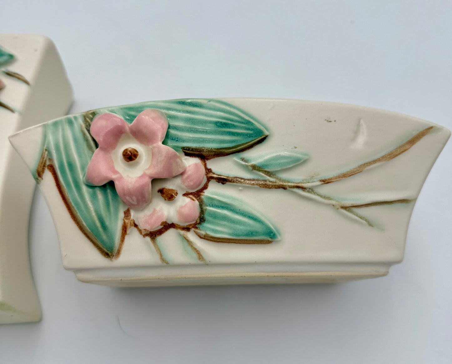 1940s McCOY POTTERY BLOSSOM VASE AND PLANTER SET