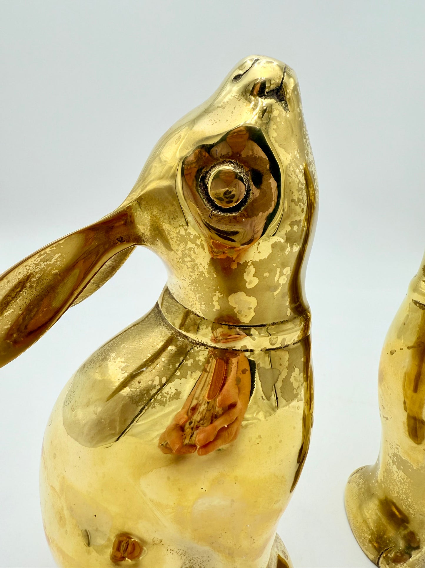 PAIR OF VINTAGE BRASS BUNNNY BOOKENDS