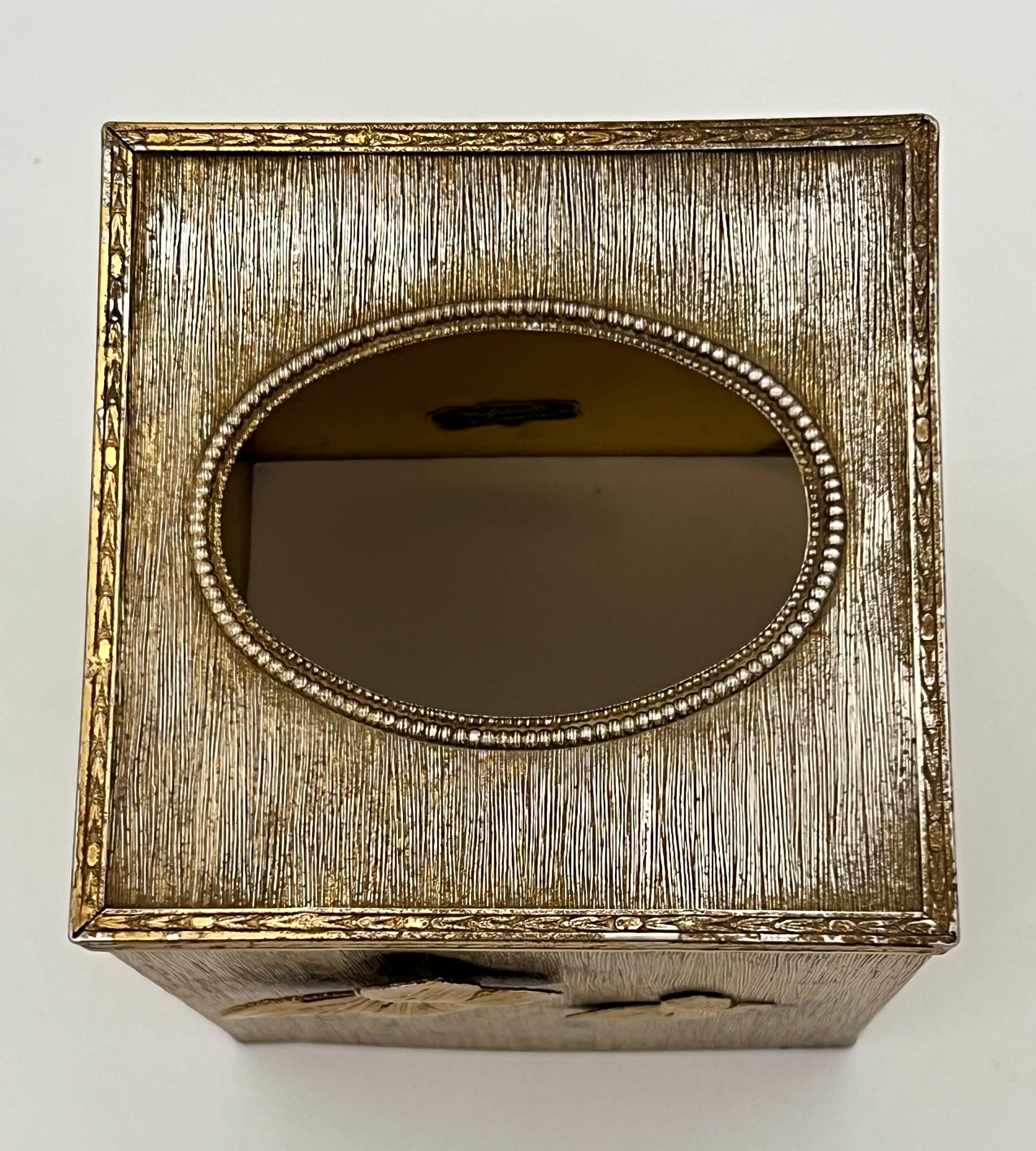 1960s STYLEBUILT ACCESSORIES 24 K GOLD PLATED BUTTERFLY TISSUE BOX COVER