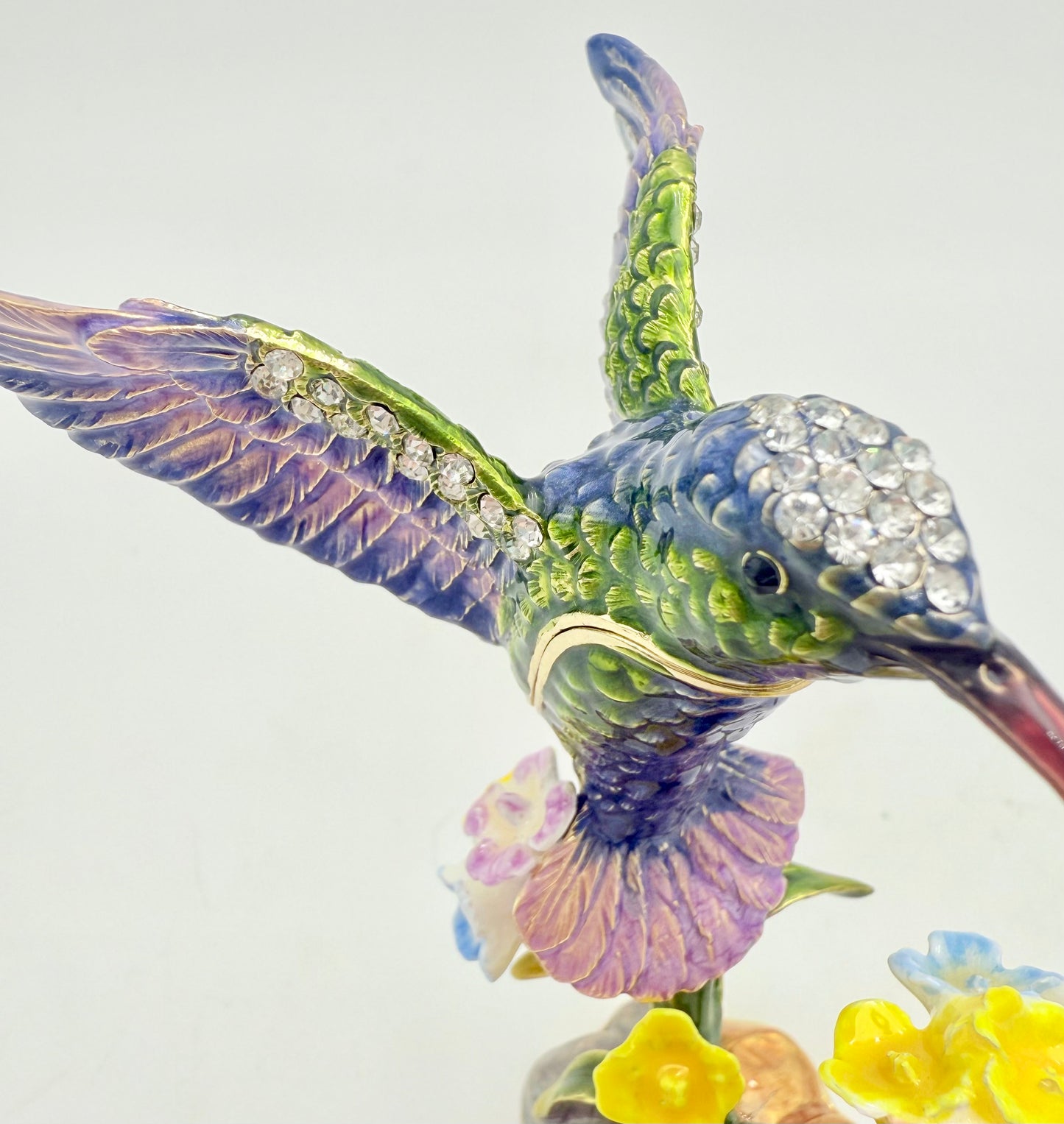 CIEL COLLECTABLES SWAROVSKI CRYSTALS HUMMINGBIRD JEWELRY/TRINKET BOX