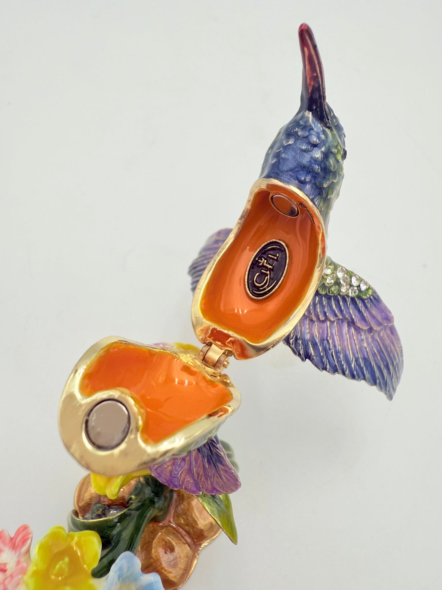 CIEL COLLECTABLES SWAROVSKI CRYSTALS HUMMINGBIRD JEWELRY/TRINKET BOX
