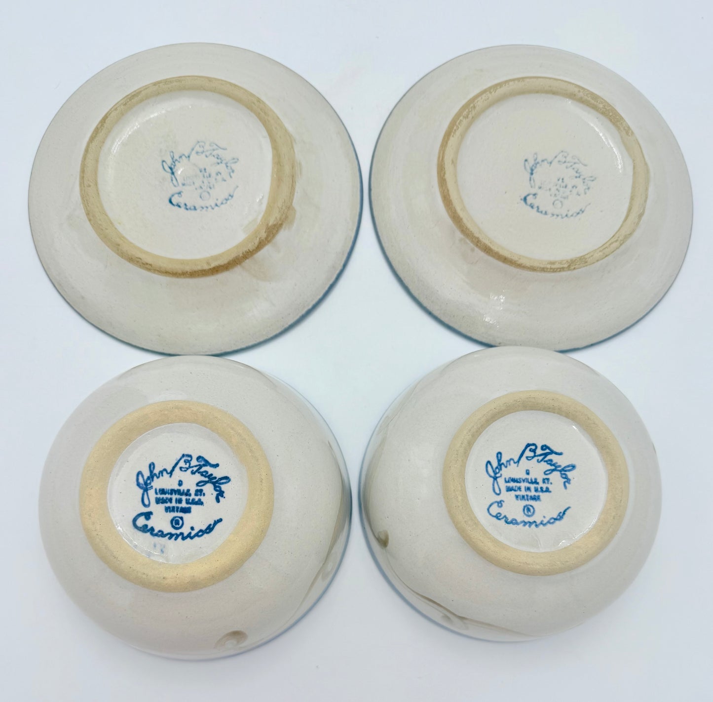 VINTAGE JOHN B TAYLOR SET OF 2 GRAPE ESIGN BOWLS WITH PLATES