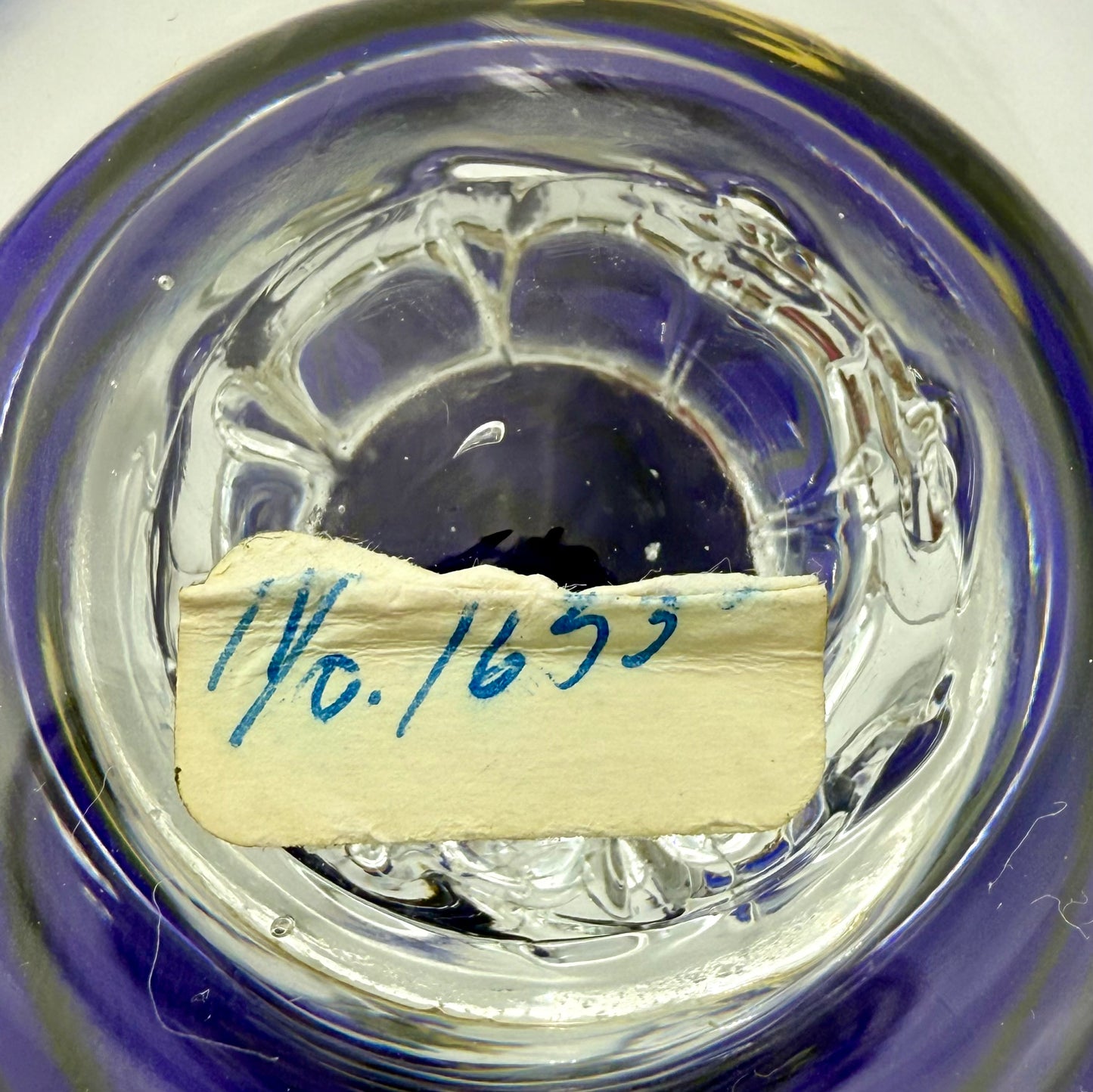 VINTAGE BOHEMIAN GLASS BLUE AND GOLD CANDY DISH AND VASE