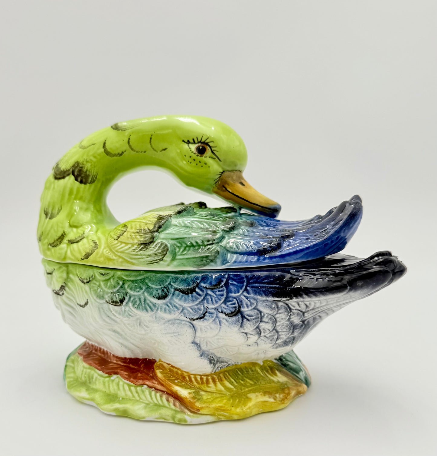 VINTAGE NEIMAN MARCUS ITALIAN HAND PAINTED CERAMIC DUCK