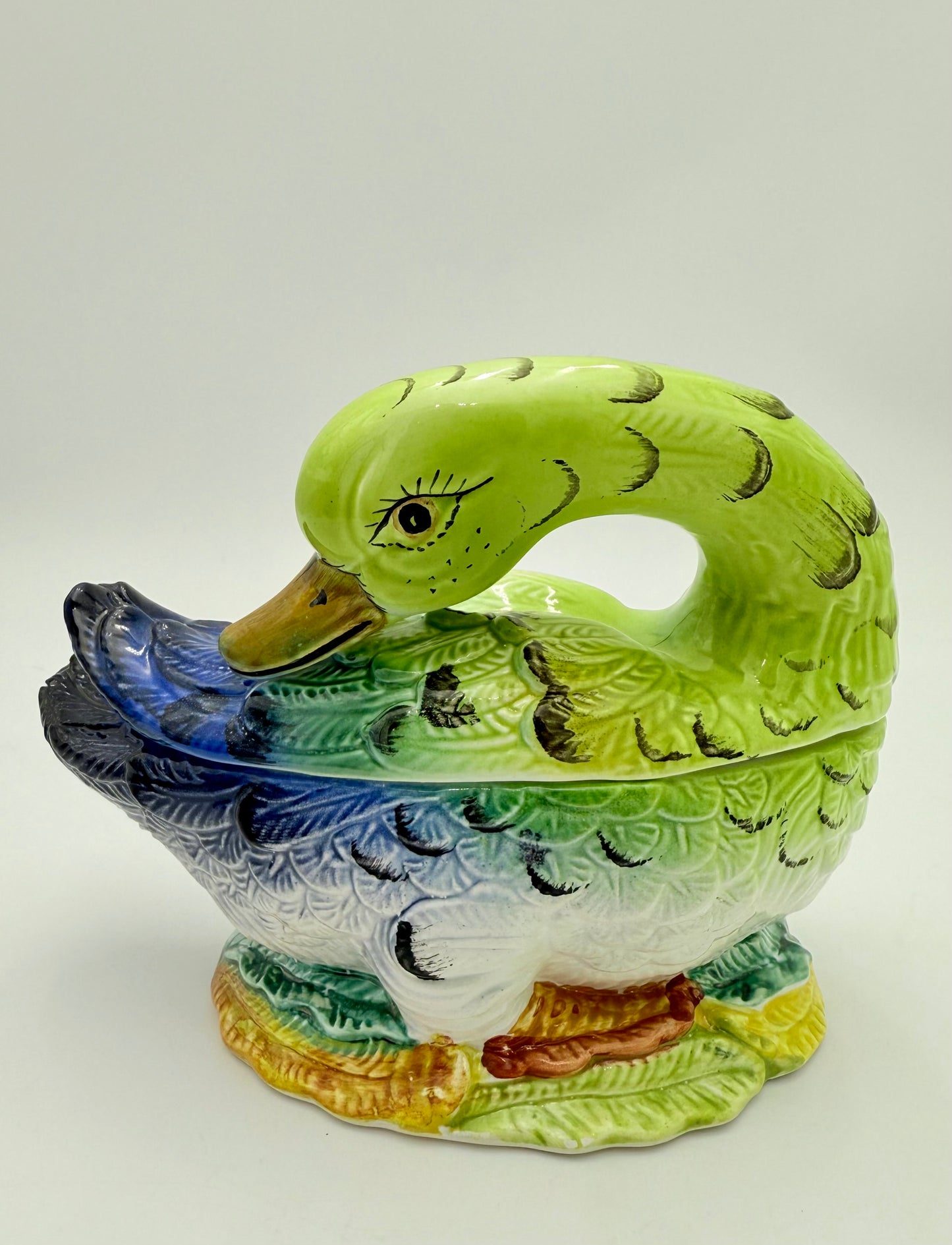 VINTAGE NEIMAN MARCUS ITALIAN HAND PAINTED CERAMIC DUCK