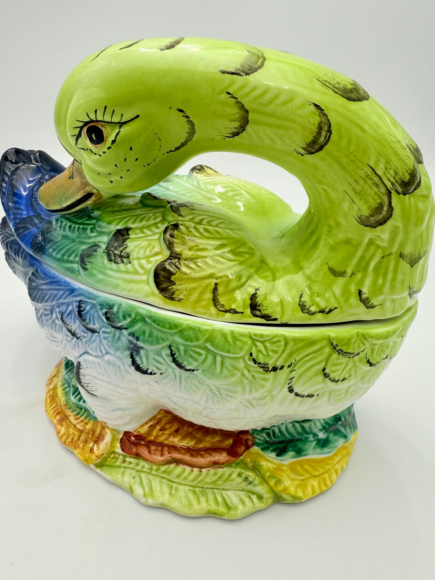 VINTAGE NEIMAN MARCUS ITALIAN HAND PAINTED CERAMIC DUCK