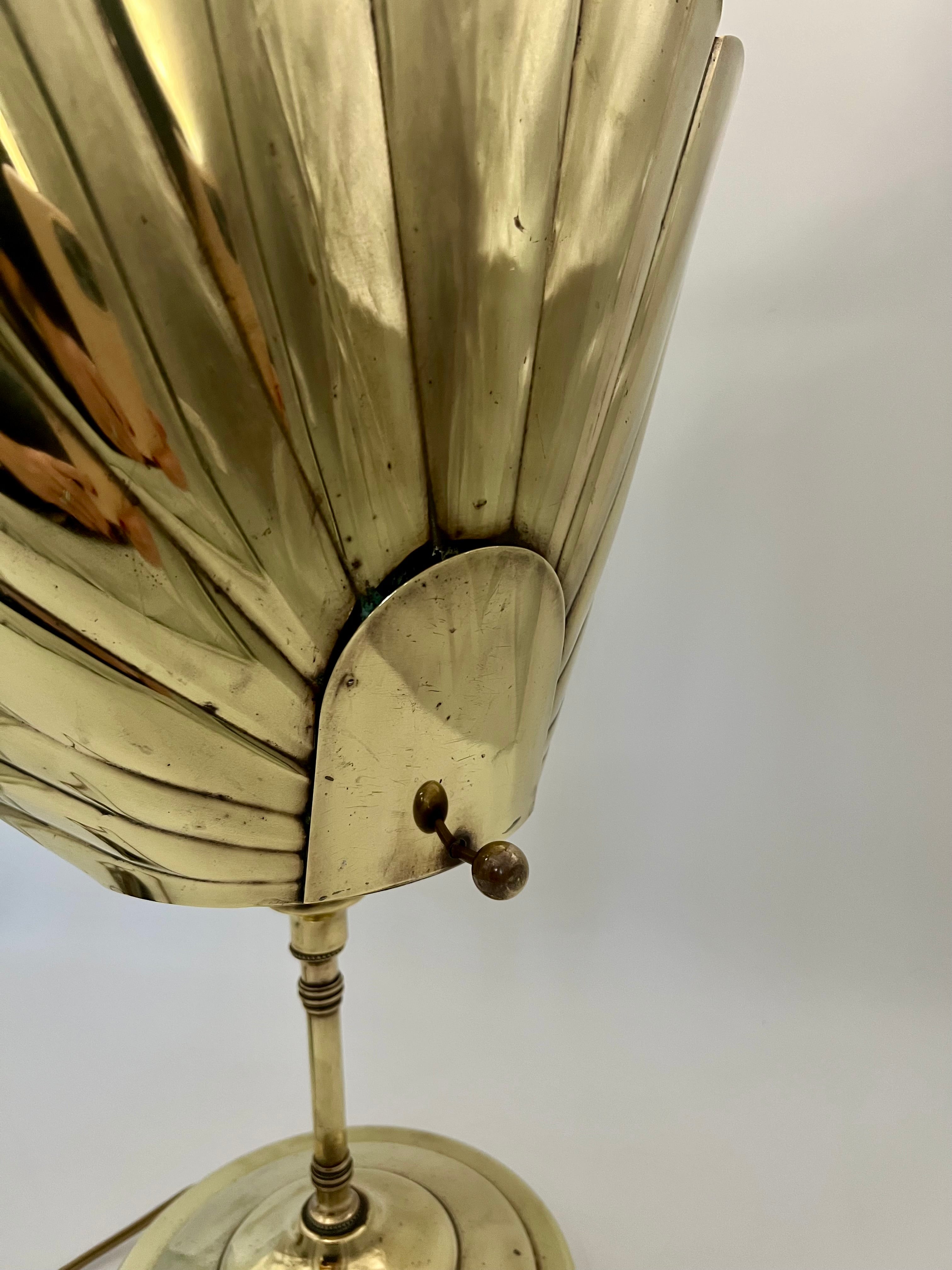 VINTAGE BRASS FAN REFLECTOR LAMP – HOLLYWOOD REGENCY GLAM
