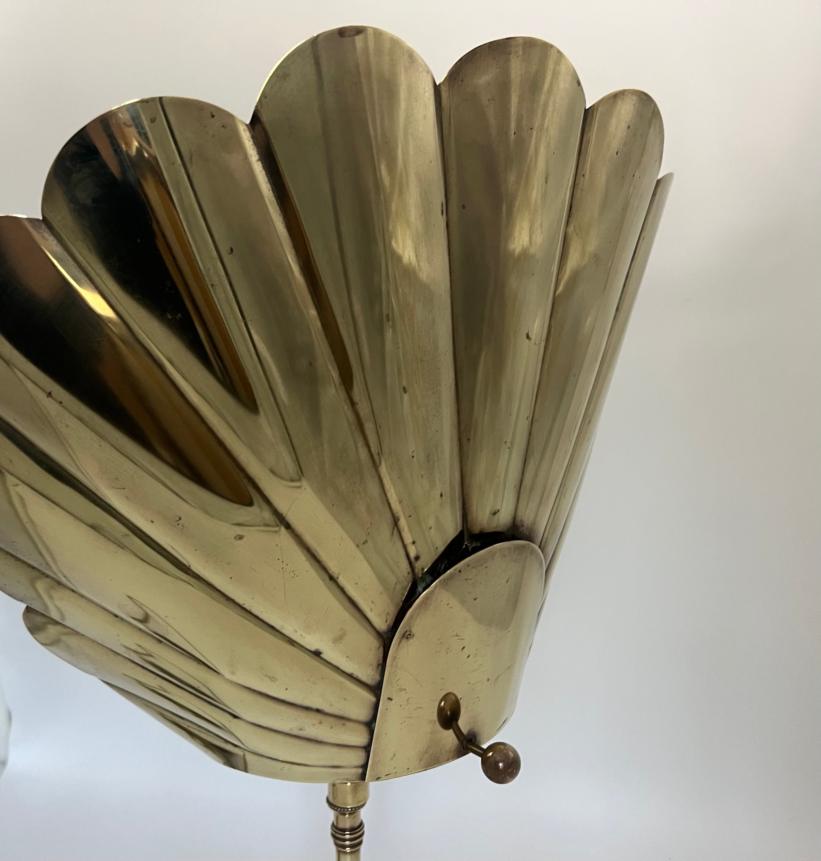 VINTAGE BRASS FAN REFLECTOR LAMP – HOLLYWOOD REGENCY GLAM