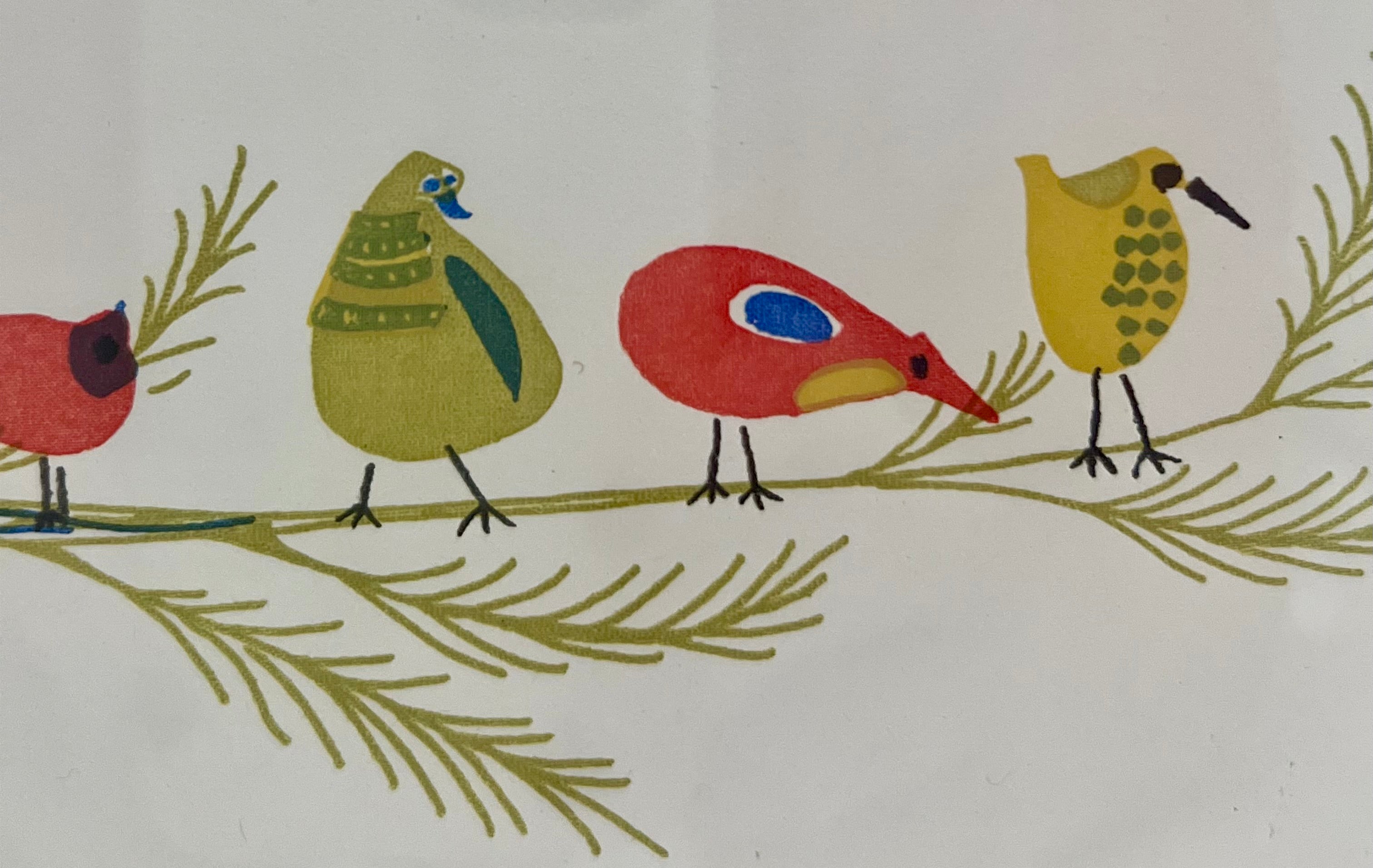 POLLY FRENCH LIMITED EDITION BIRD PRINT • 1970S WHIMSICAL ART • NUMBERED 139/200 • MID CENTURY STYLE • FRAMED WALL ART