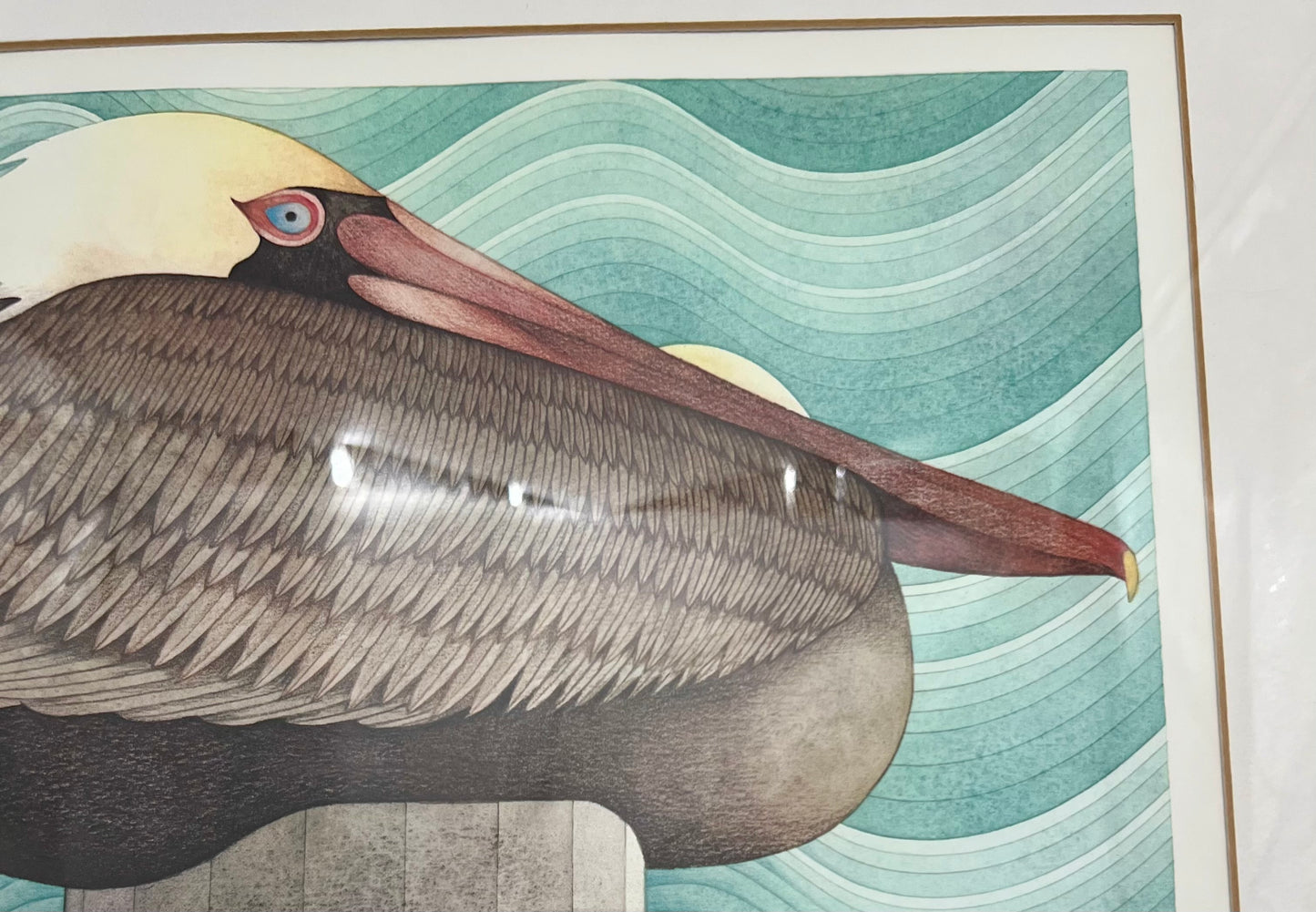 FRAMED "BROWN PELICAN" SIGNED AND NUMBERED LITHOGRAPH BY IKKI MATSUMOTO, CIRCA EARLY 1980s