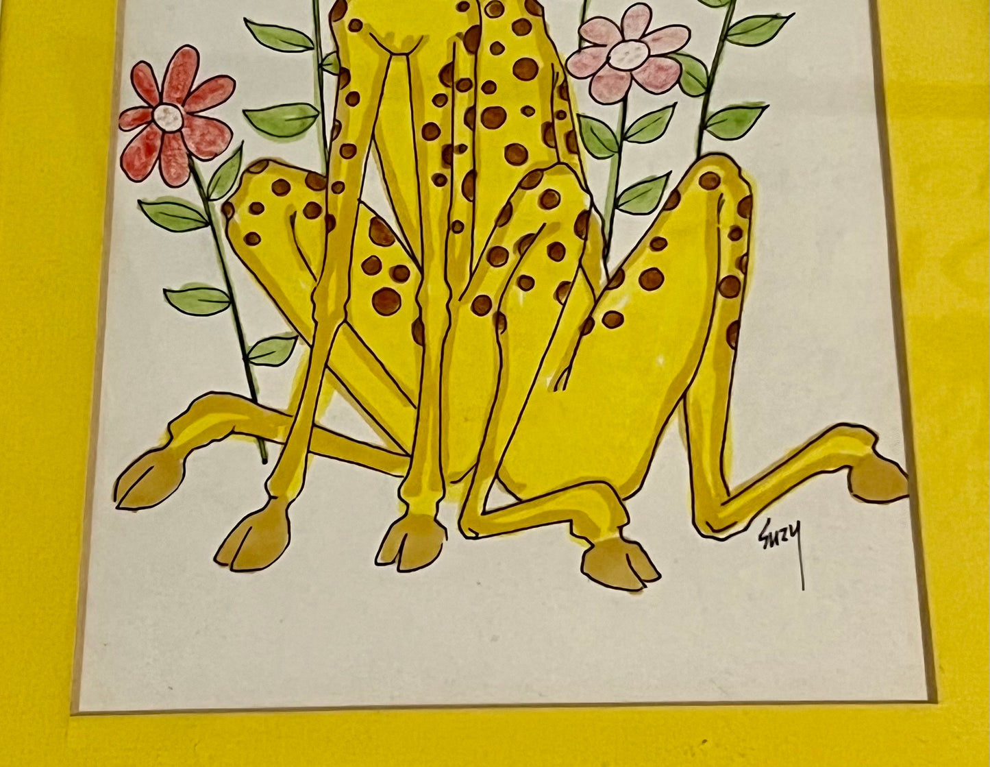 VINTAGE SUZY SPAFFORD SUZY'S ZOO FRAMED GIRAFFES