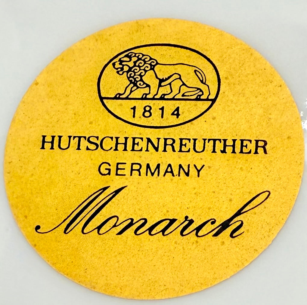 VINTAGE HUTSCHENREUTHER MONARCH COBALT BLUE & GOLD BREAD PLATES – GERMAN PORCELAIN – SET OF FOUR – 7.5 INCH