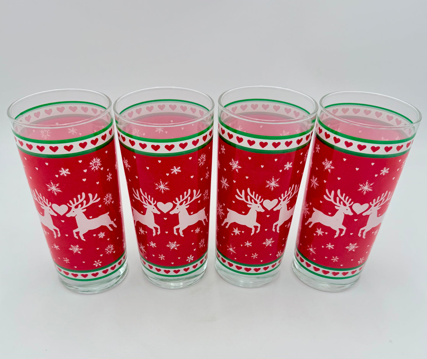 VINTAGE CHRISTMAS TUMBLERS, SET OF 4