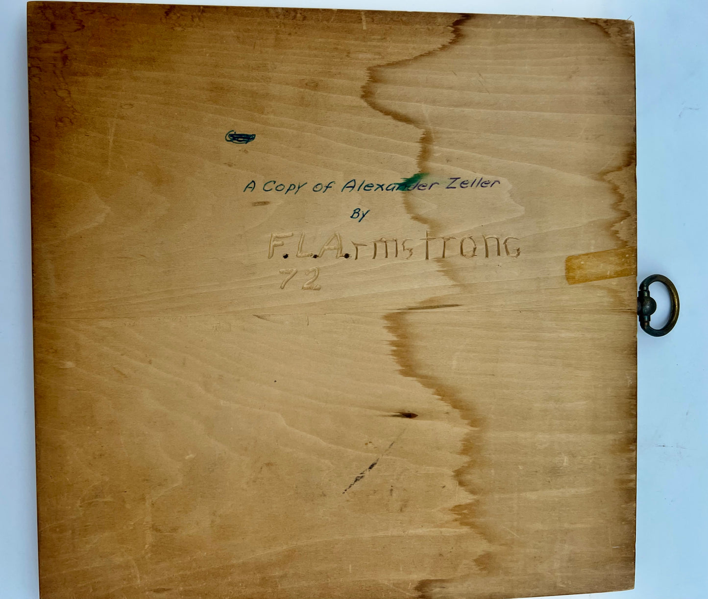 VINTAGE SQUARE WOOD WALL PLAQUE, CIRCA 1972