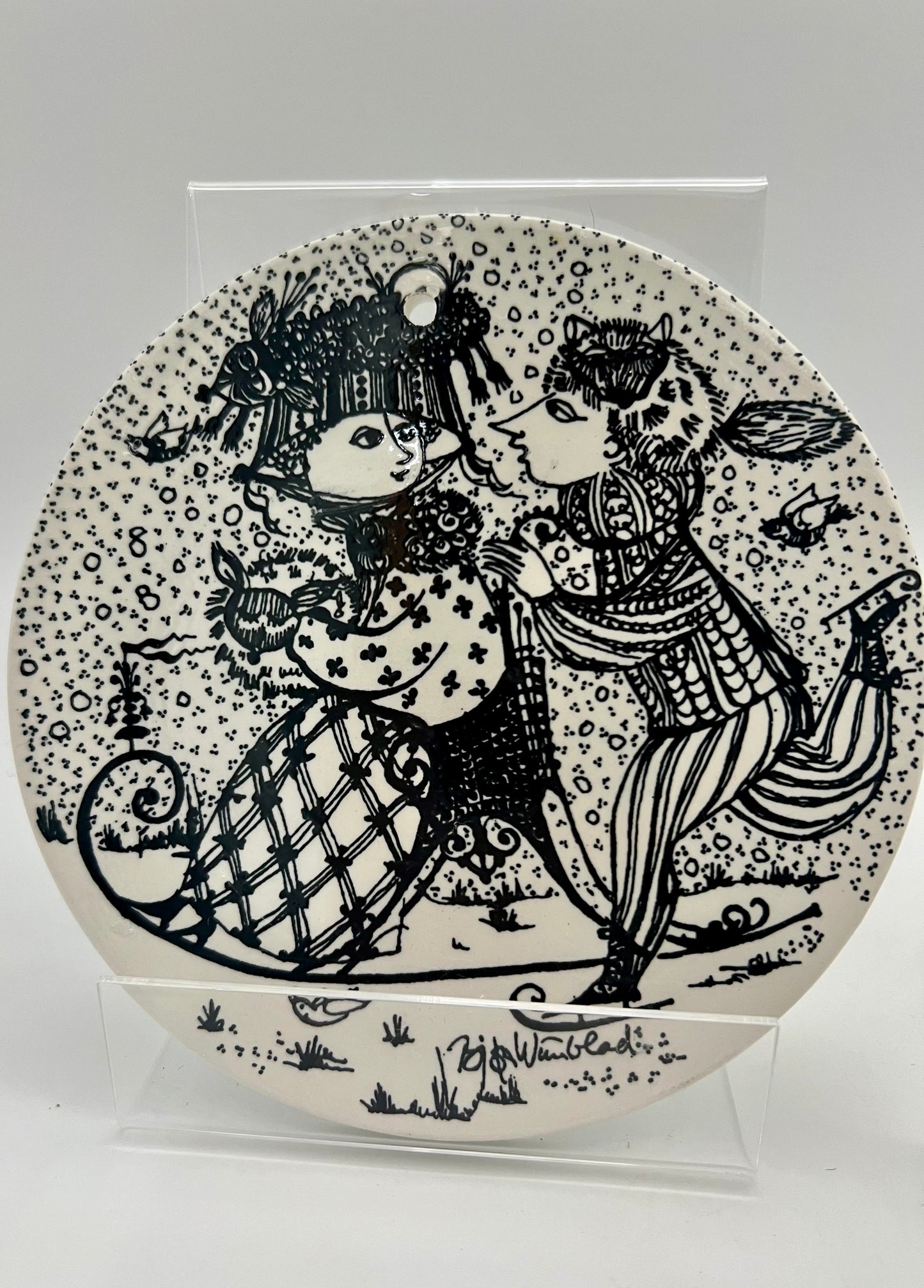 VINTAGE TRIO OF DENMARK ARTIST BJORN WIINBLAD WALL HANGING PLATES