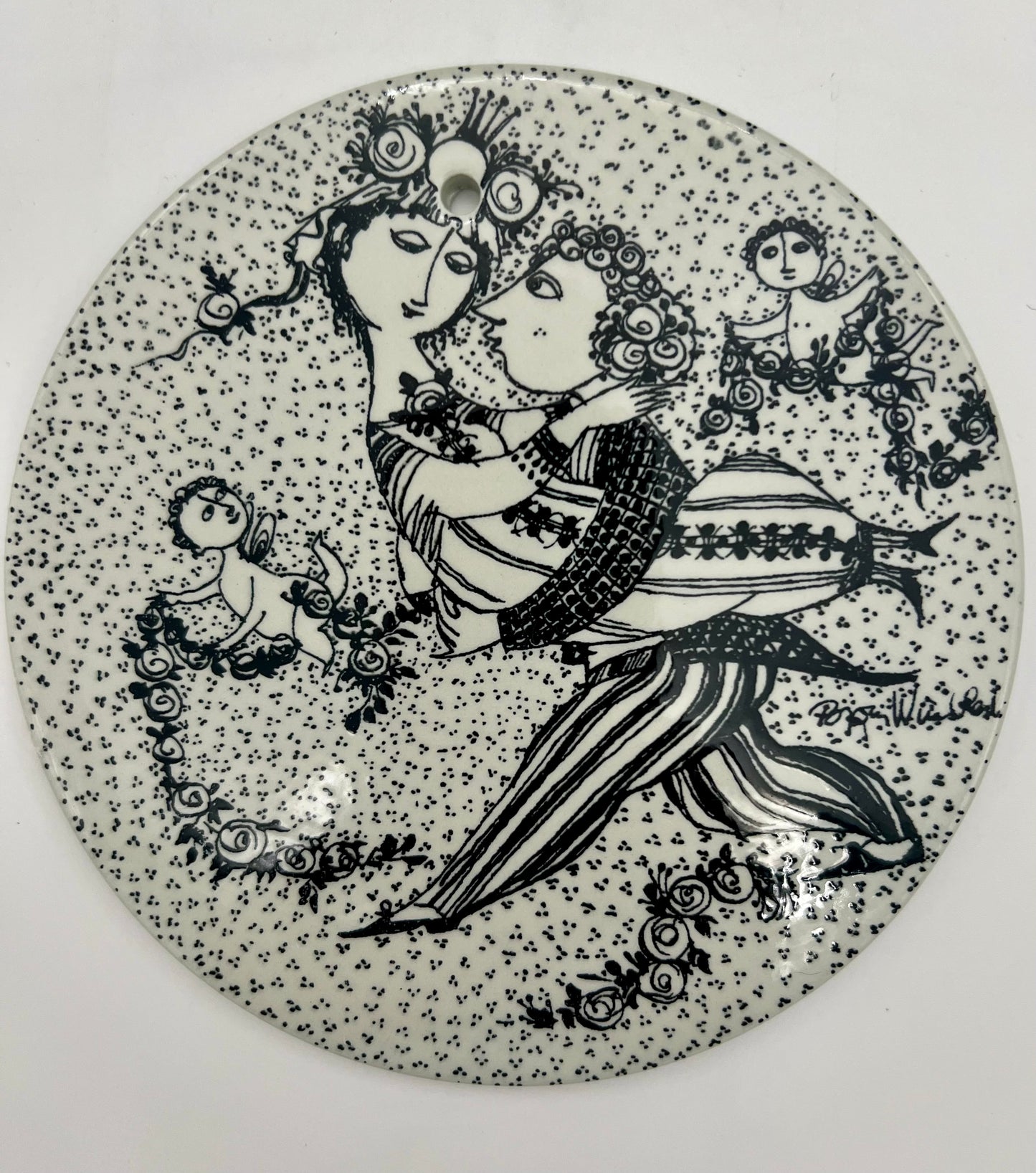 VINTAGE TRIO OF DENMARK ARTIST BJORN WIINBLAD WALL HANGING PLATES