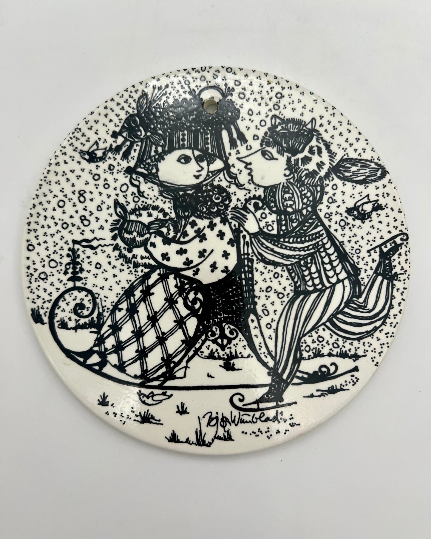 VINTAGE TRIO OF DENMARK ARTIST BJORN WIINBLAD WALL HANGING PLATES