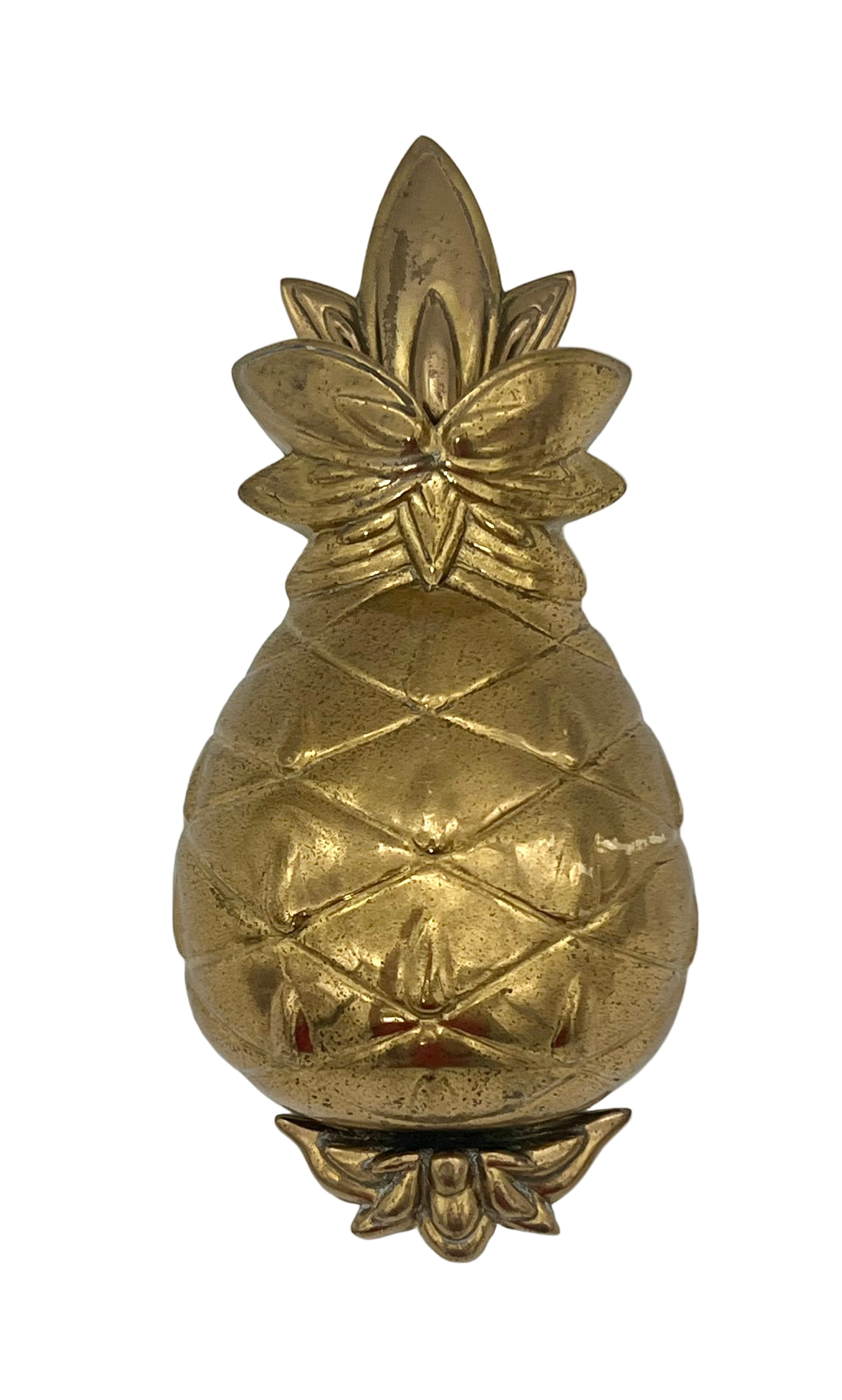 VINTAGE SOLID BRASS PINEAPPLE WALL POCKET | HOLLYWOOD REGENCY PINEAPPLE WALL DECOR | MID CENTURY TROPICAL GLAM