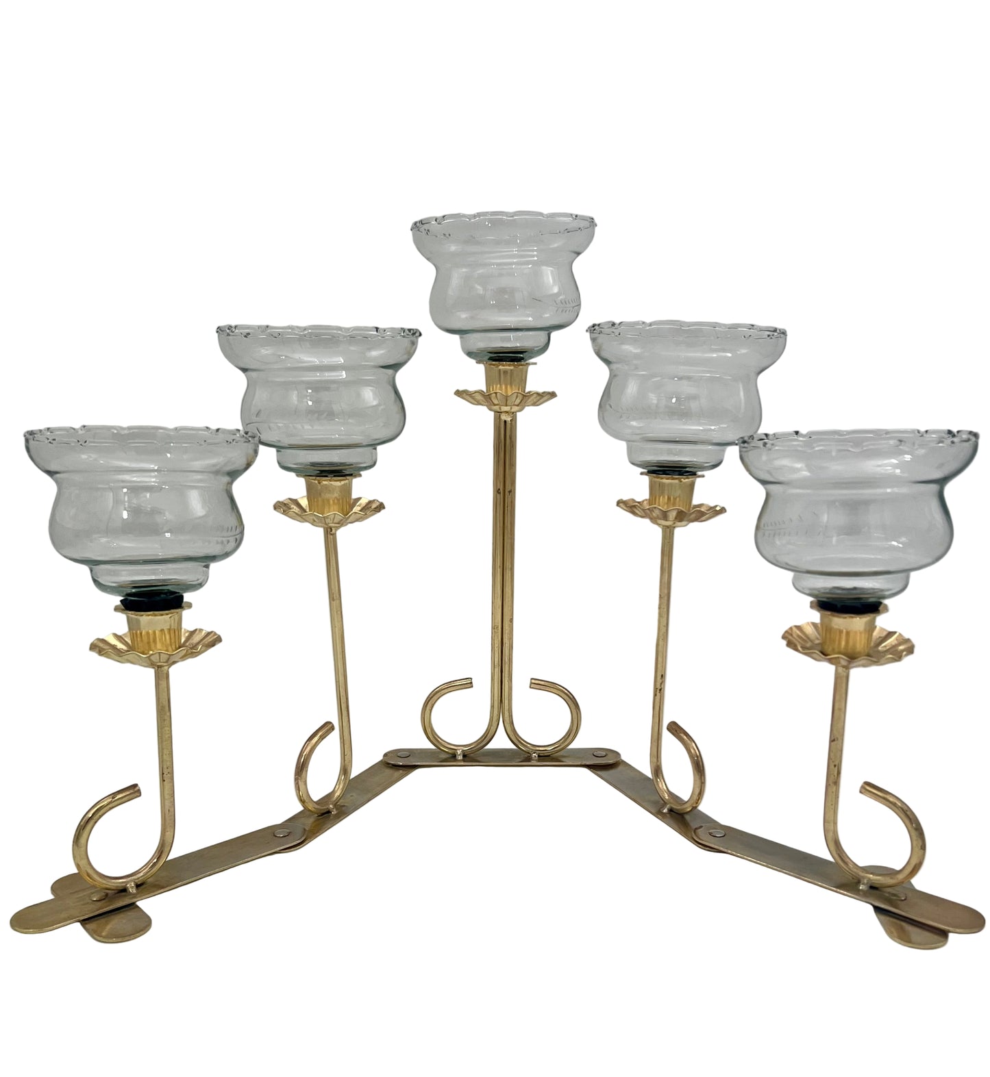 VINTAGE SOLID BRASS ADJUSTABLE CANDELABRA