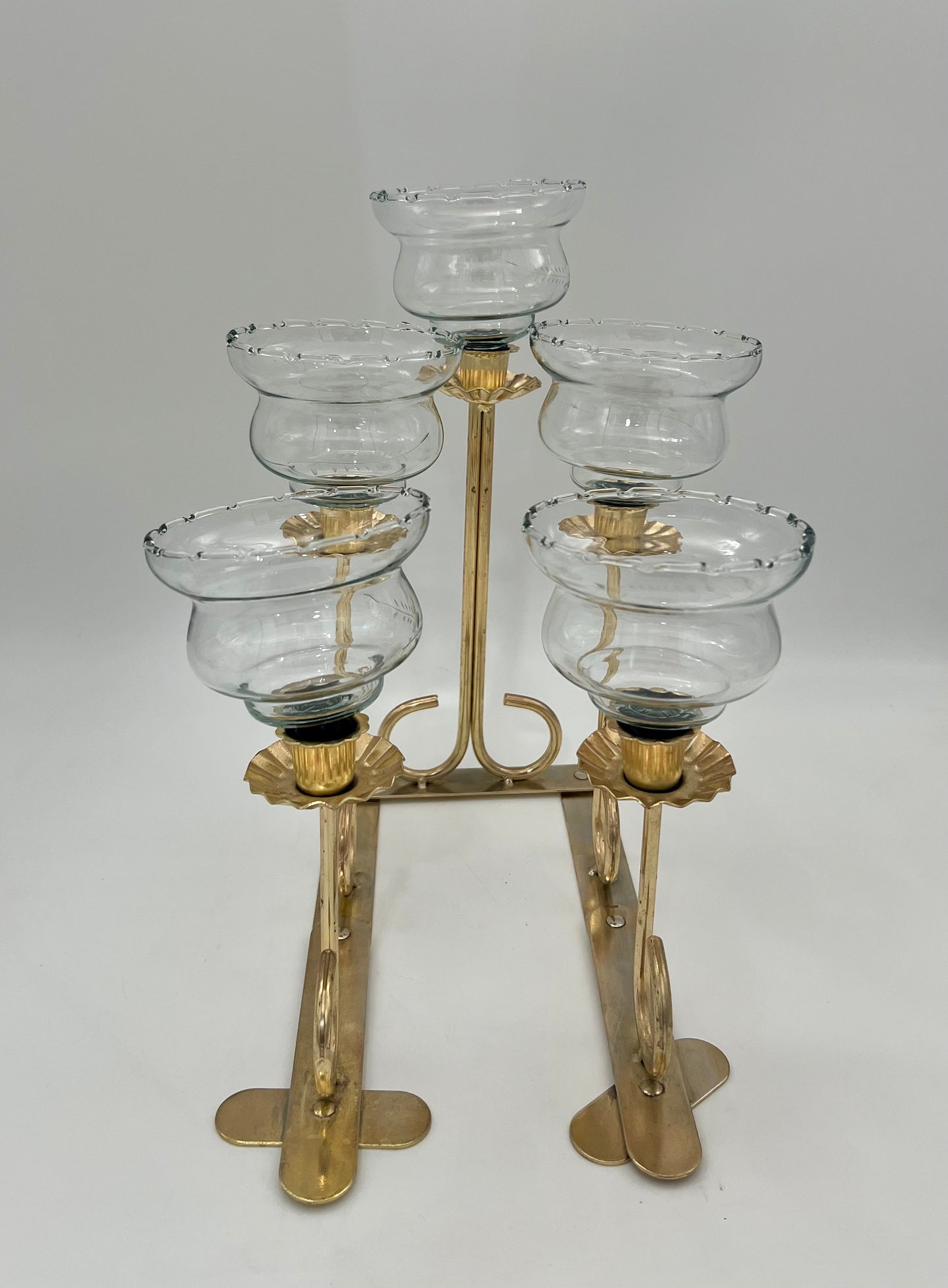 VINTAGE SOLID BRASS ADJUSTABLE CANDELABRA