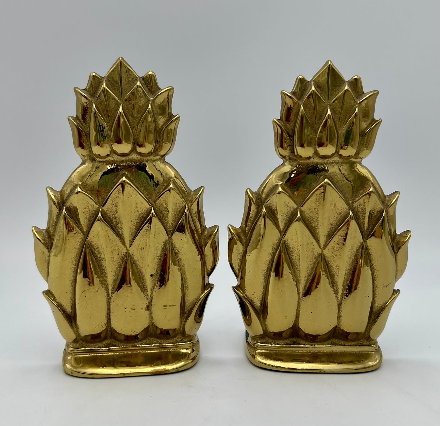 VINTAGE BRASS PINAPPLE BOOKENDS