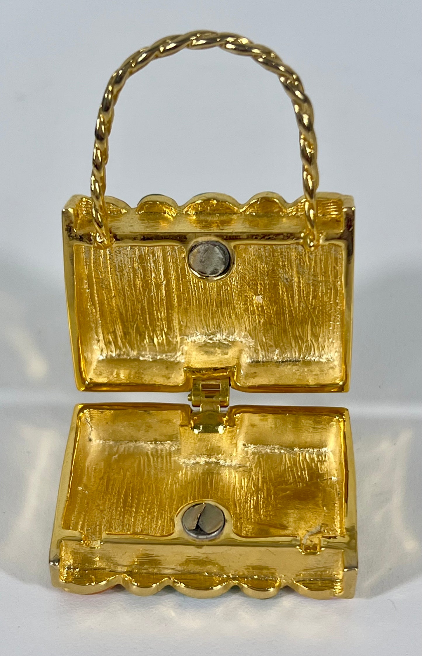 VINTAGE PURSE SHAPED TRINKET/JEWELRY BOX WITH CRYSTAL DETAILS