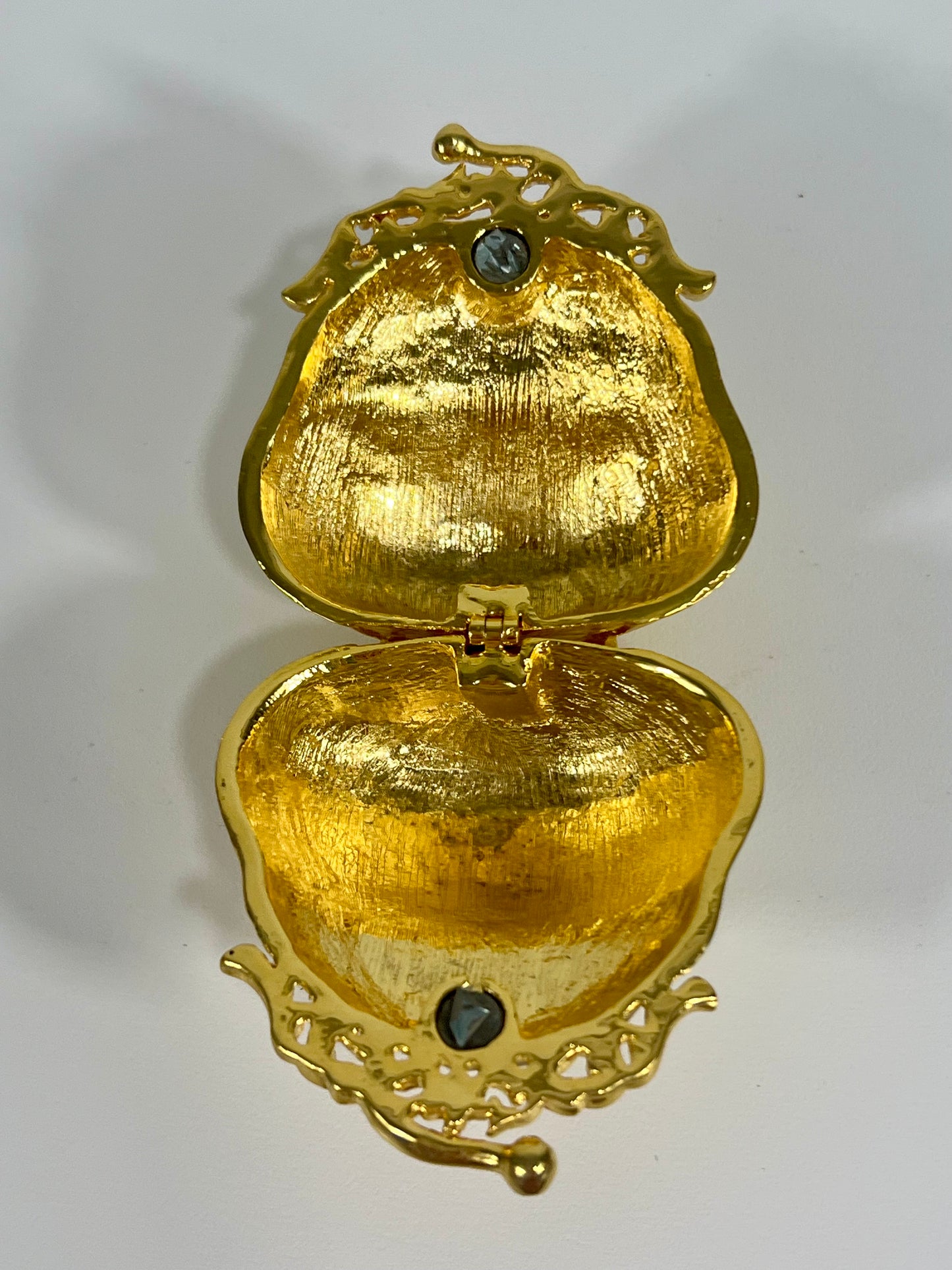 VINTAGE SMALL JEWELRY BOX GOLD PURSE WITH CRYSTALS