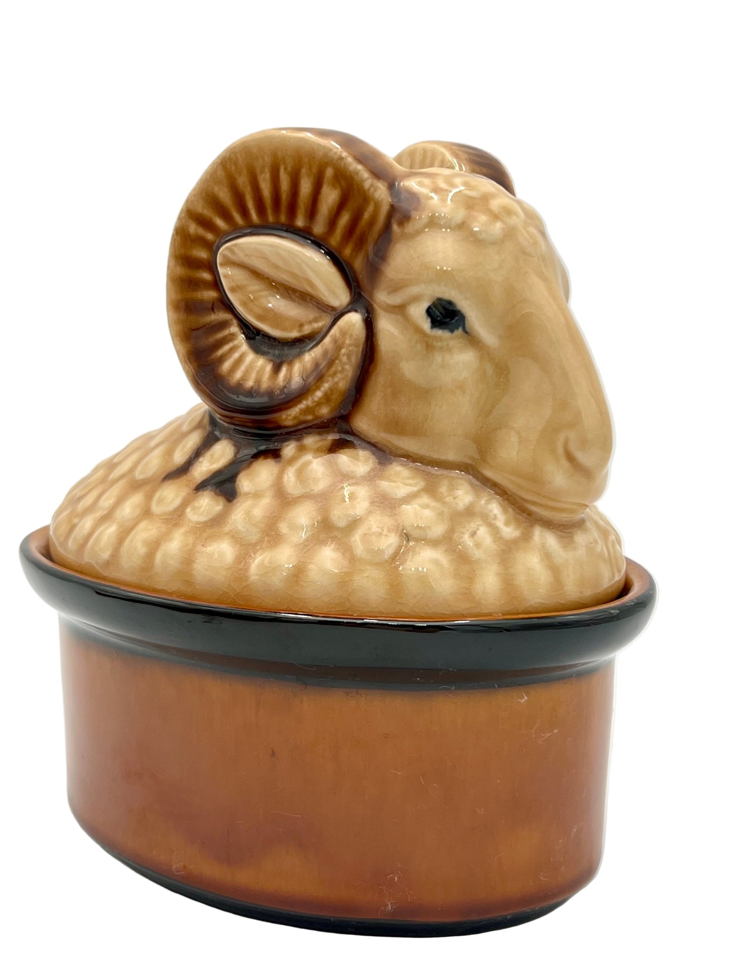 RARE VINTAGE SECLA PORTUGAL RAM HEAD COVERED TUREEN