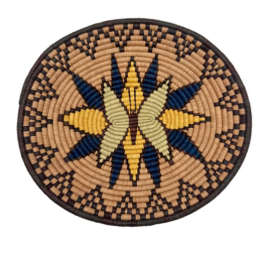 VINTAGE BUTTERFLY NATIVE AMERICAN WOVEN WALL PLATE