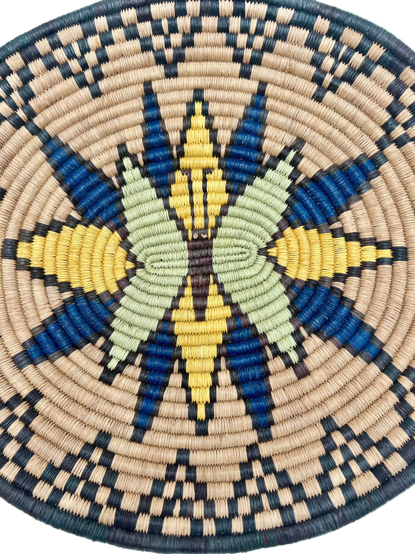 VINTAGE BUTTERFLY NATIVE AMERICAN WOVEN WALL PLATE