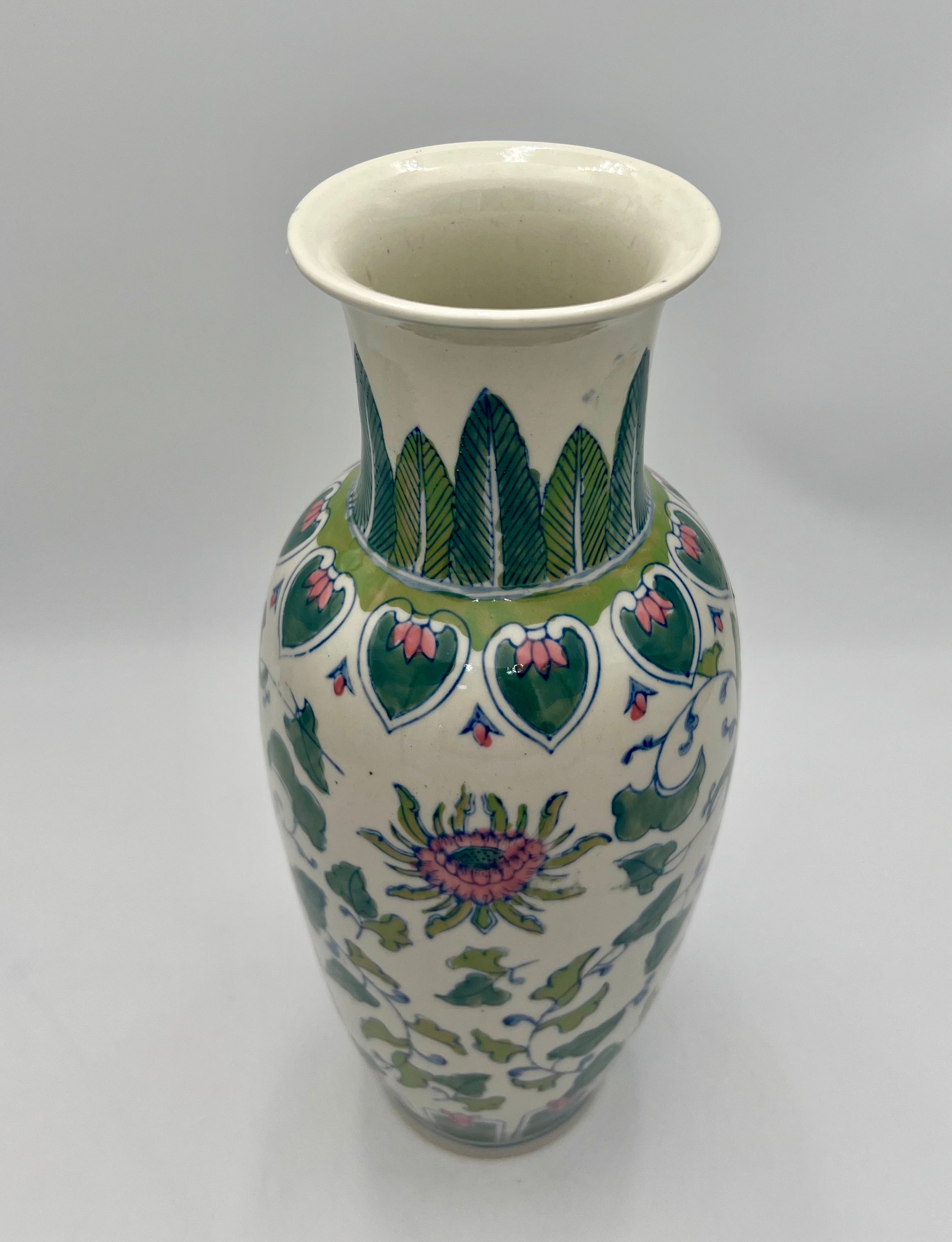 Vintage Mid-Century Hand-Painted Floral Vase – Eclectic Whimsy Charm