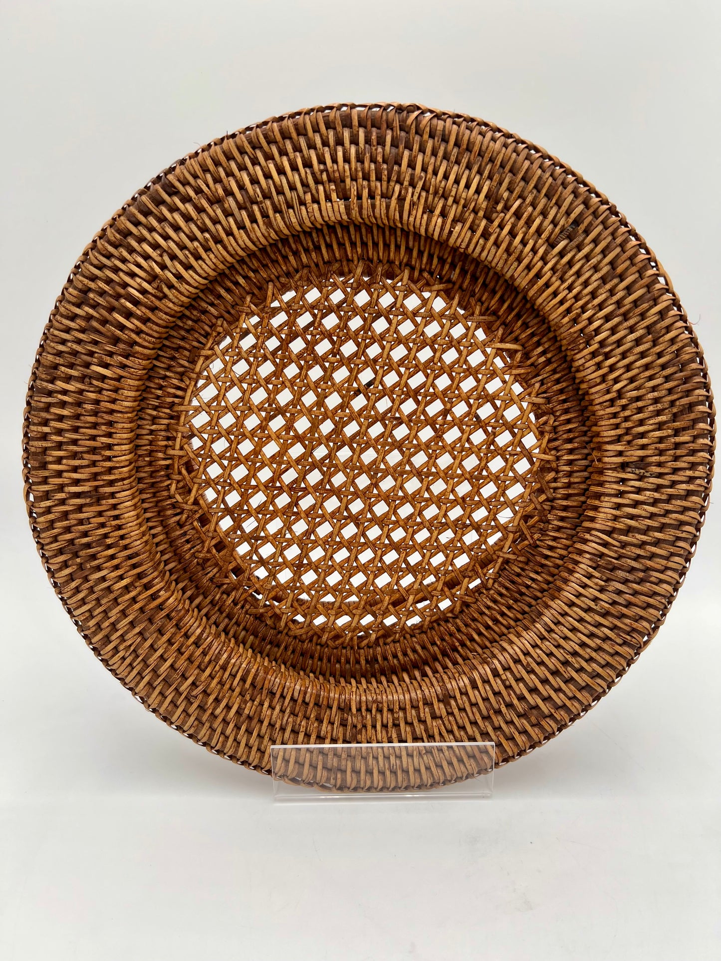 SET OF 10 BOHO RATTAN WICKER VINTAGE CHARGERS