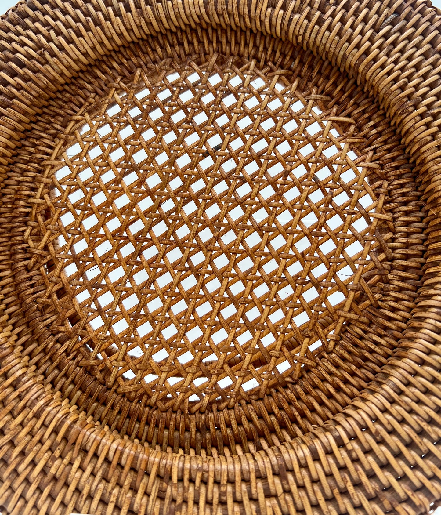 SET OF 10 BOHO RATTAN WICKER VINTAGE CHARGERS