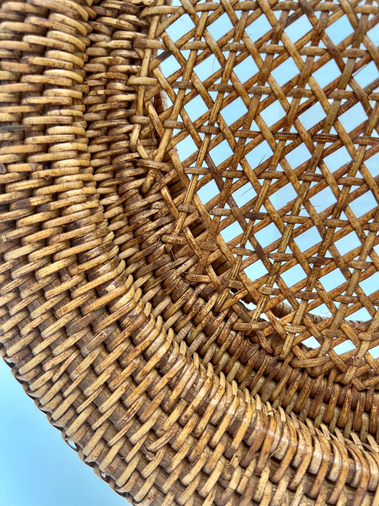 SET OF 10 BOHO RATTAN WICKER VINTAGE CHARGERS