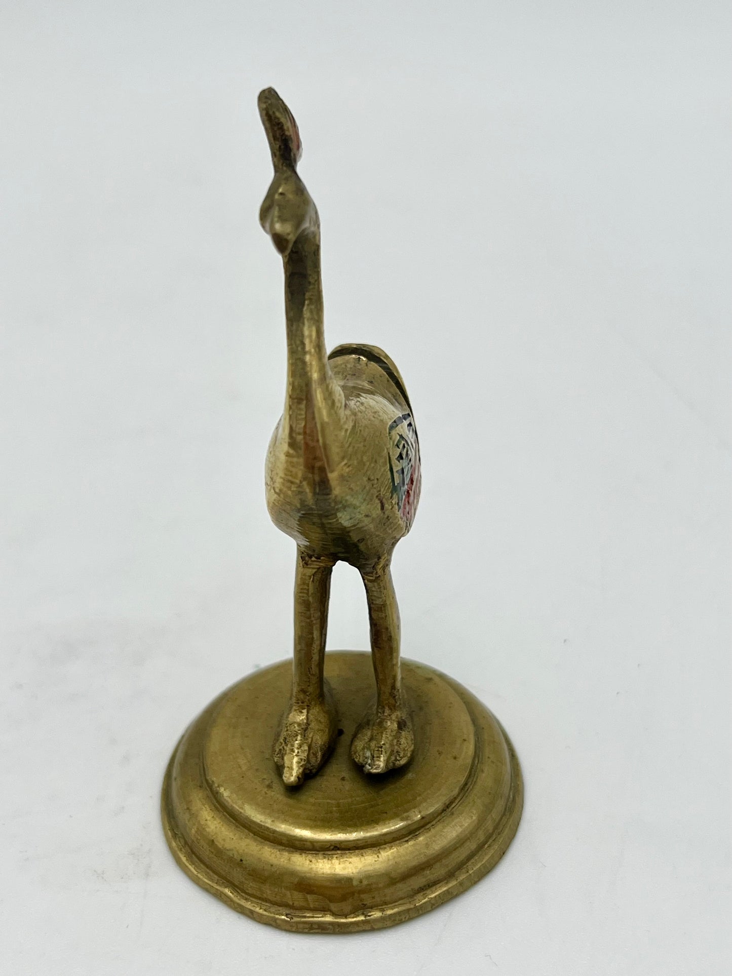 VINTAGE BRASS PEACOCK FIGURINE