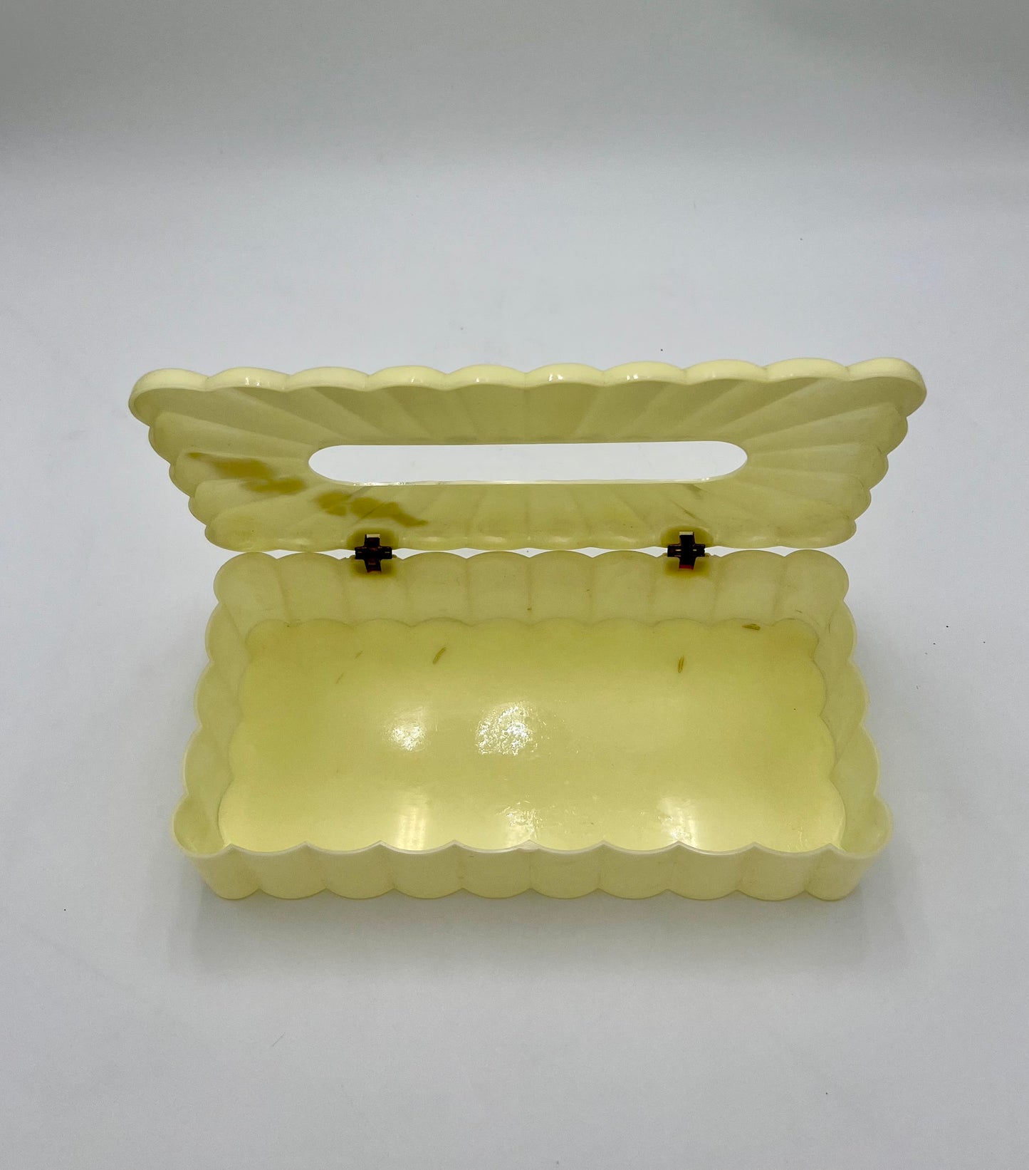 1950s/1960s MENDA CO. PALE YELLOW TISSUE HOLDER