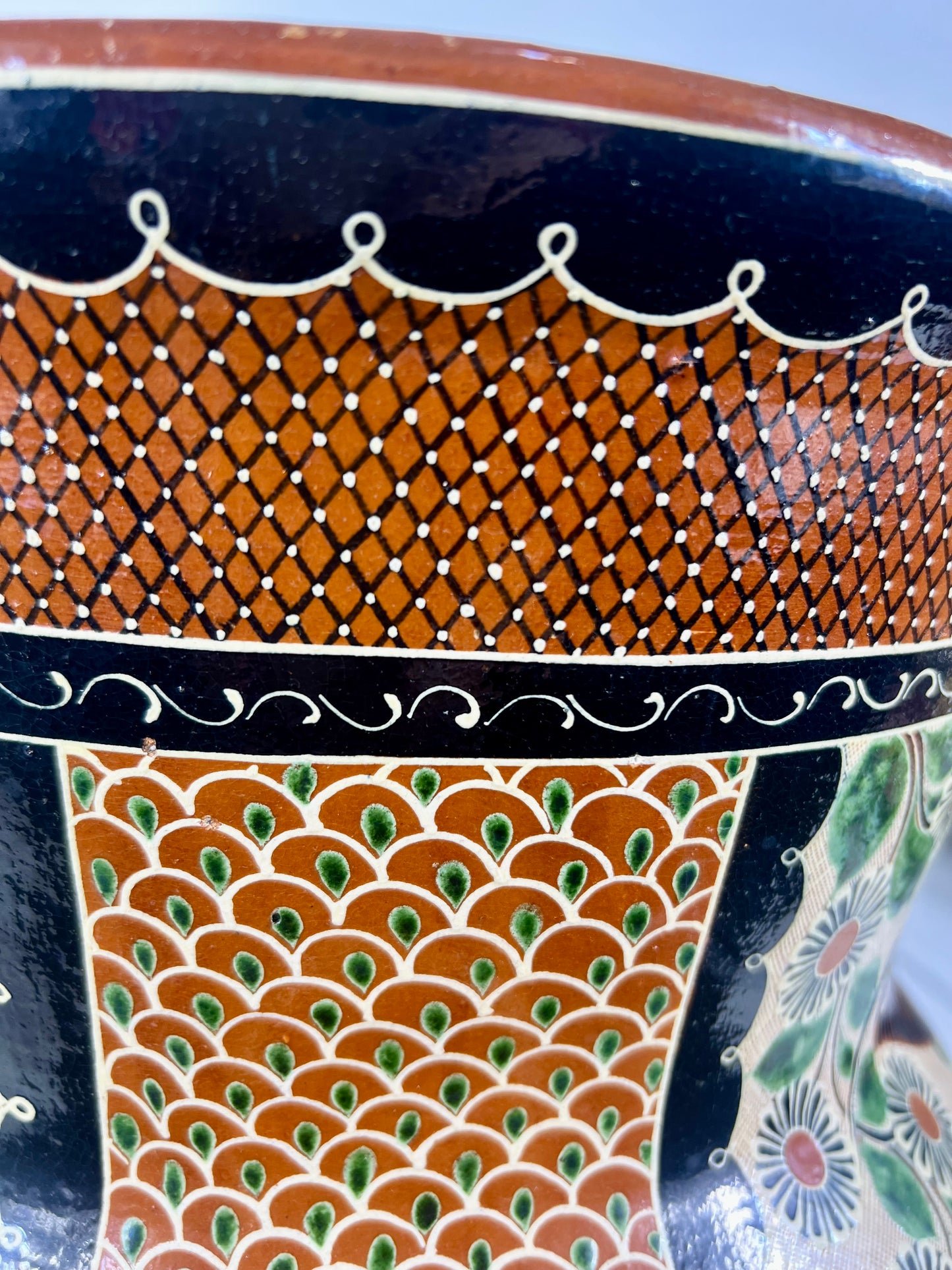 "Petatillo" Birds, Gazelles, & Floral Design Urn Signed by Renowned Master Potter, Geronimo Ramos