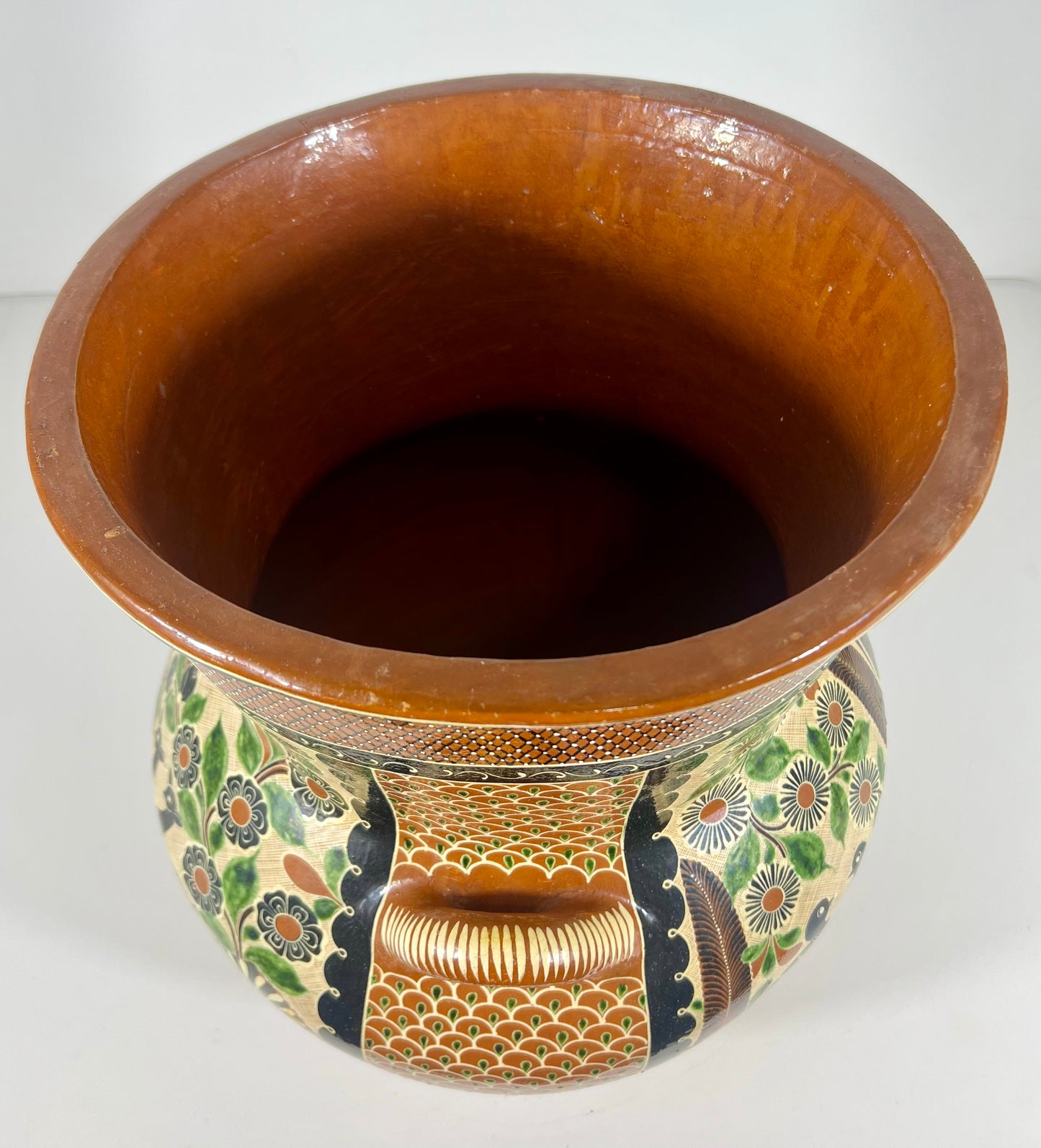 "Petatillo" Birds, Gazelles, & Floral Design Urn Signed by Renowned Master Potter, Geronimo Ramos
