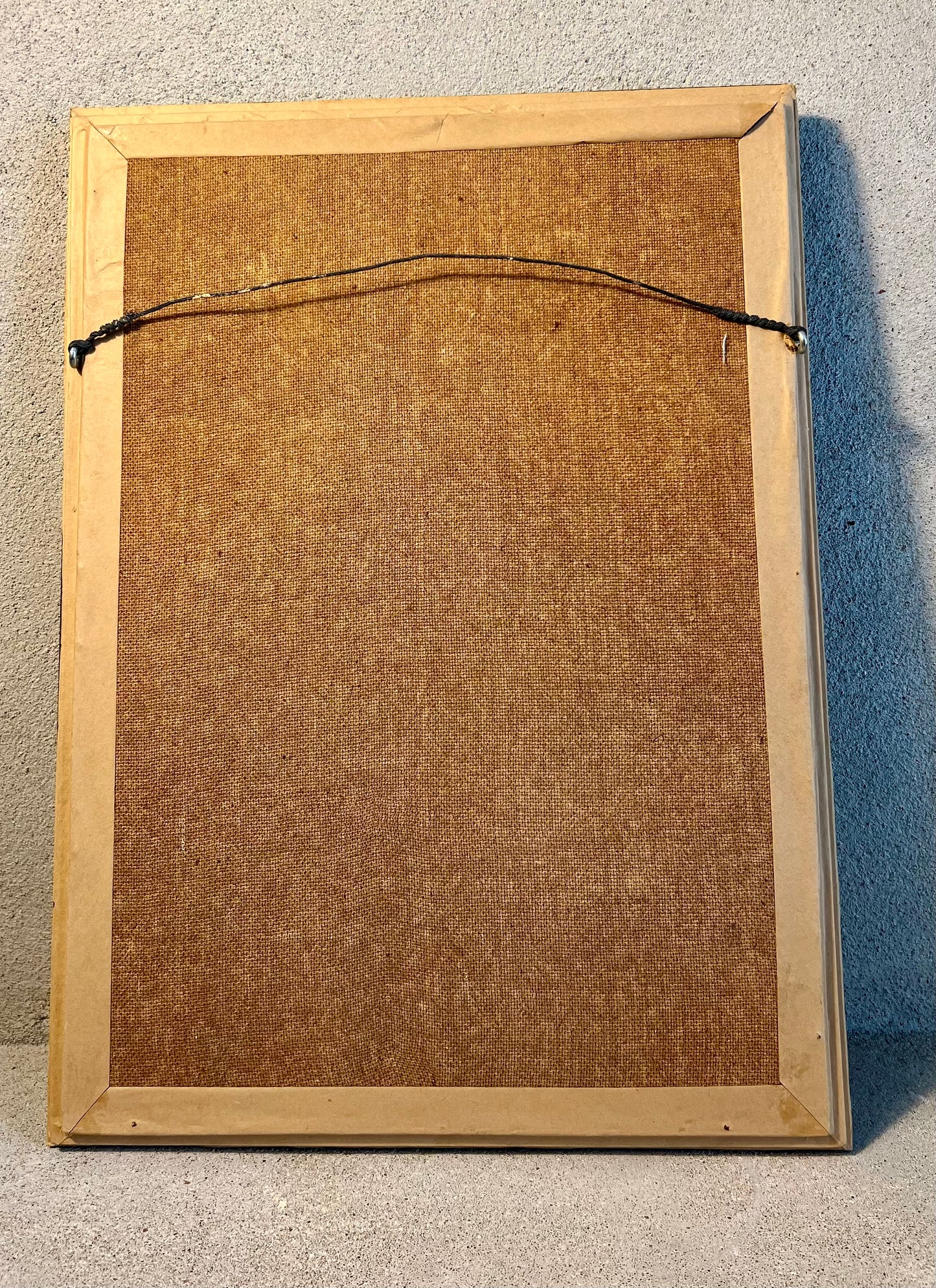 VINTAGE MOTHER OF PEARL WOMAN WITH RIBBON – FRAMED SHELL INLAY ART PANEL – 22X16 INCHES