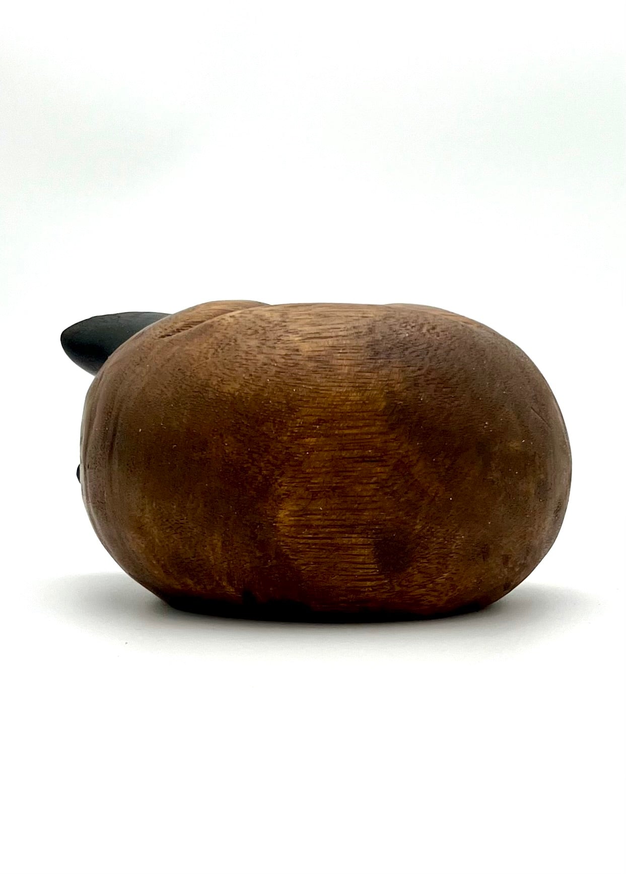 VINTAGE WOOD CARVED SLEEPING CAT
