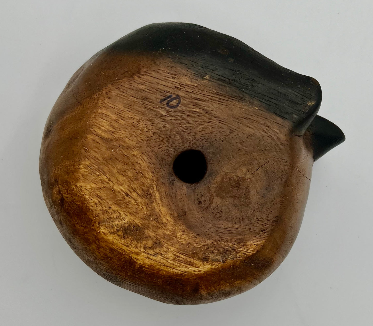 VINTAGE WOOD CARVED SLEEPING CAT