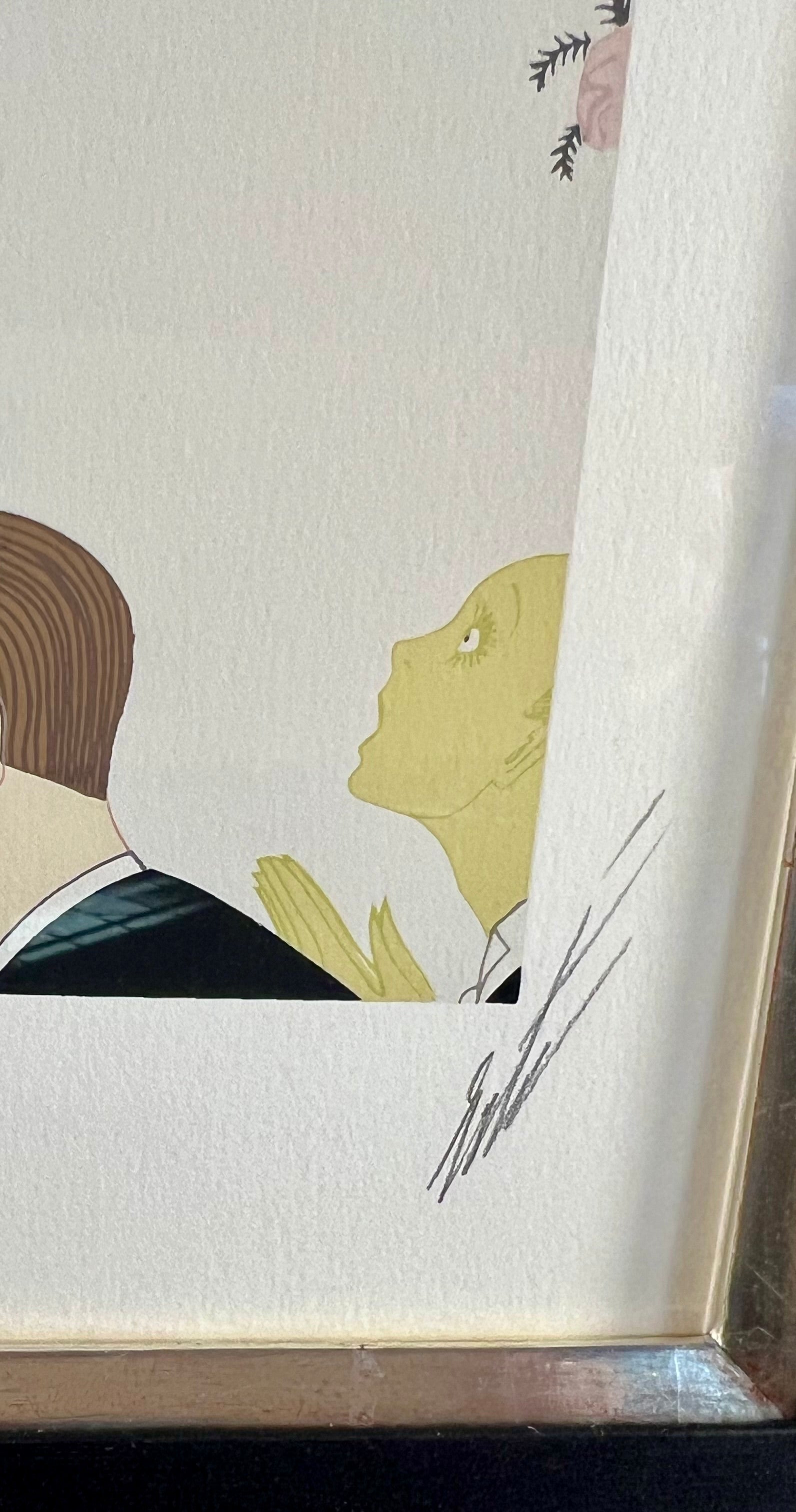 ERTÉ "THE PORTRAIT" 1981 SIGNED LIMITED EDITION SERIGRAPH 88/300 – FRAMED WITH ORIGINAL GALLERY LABEL – ART DECO GLAMOUR