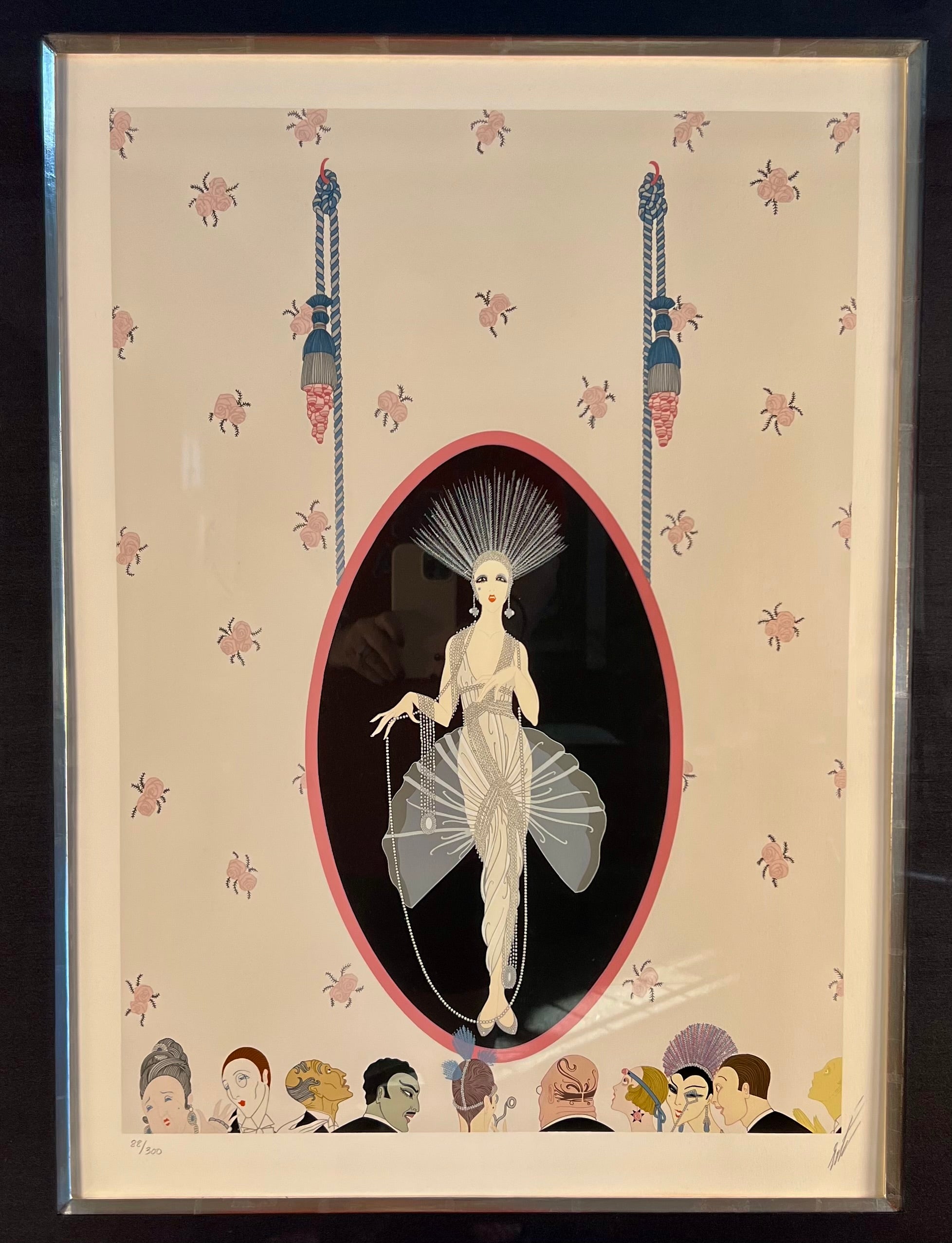 ERTÉ "THE PORTRAIT" 1981 SIGNED LIMITED EDITION SERIGRAPH 88/300 – FRAMED WITH ORIGINAL GALLERY LABEL – ART DECO GLAMOUR