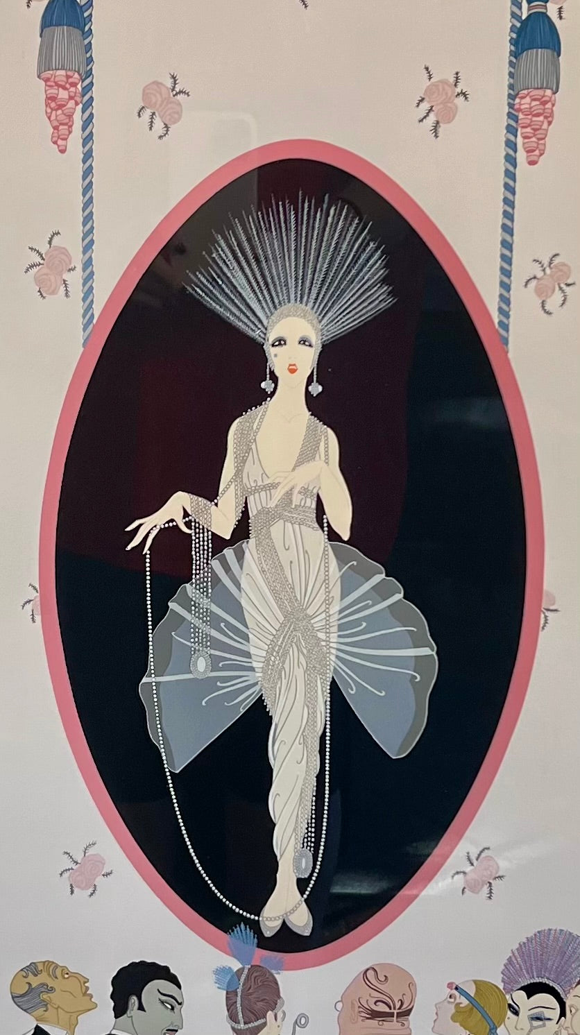 ERTÉ "THE PORTRAIT" 1981 SIGNED LIMITED EDITION SERIGRAPH 88/300 – FRAMED WITH ORIGINAL GALLERY LABEL – ART DECO GLAMOUR