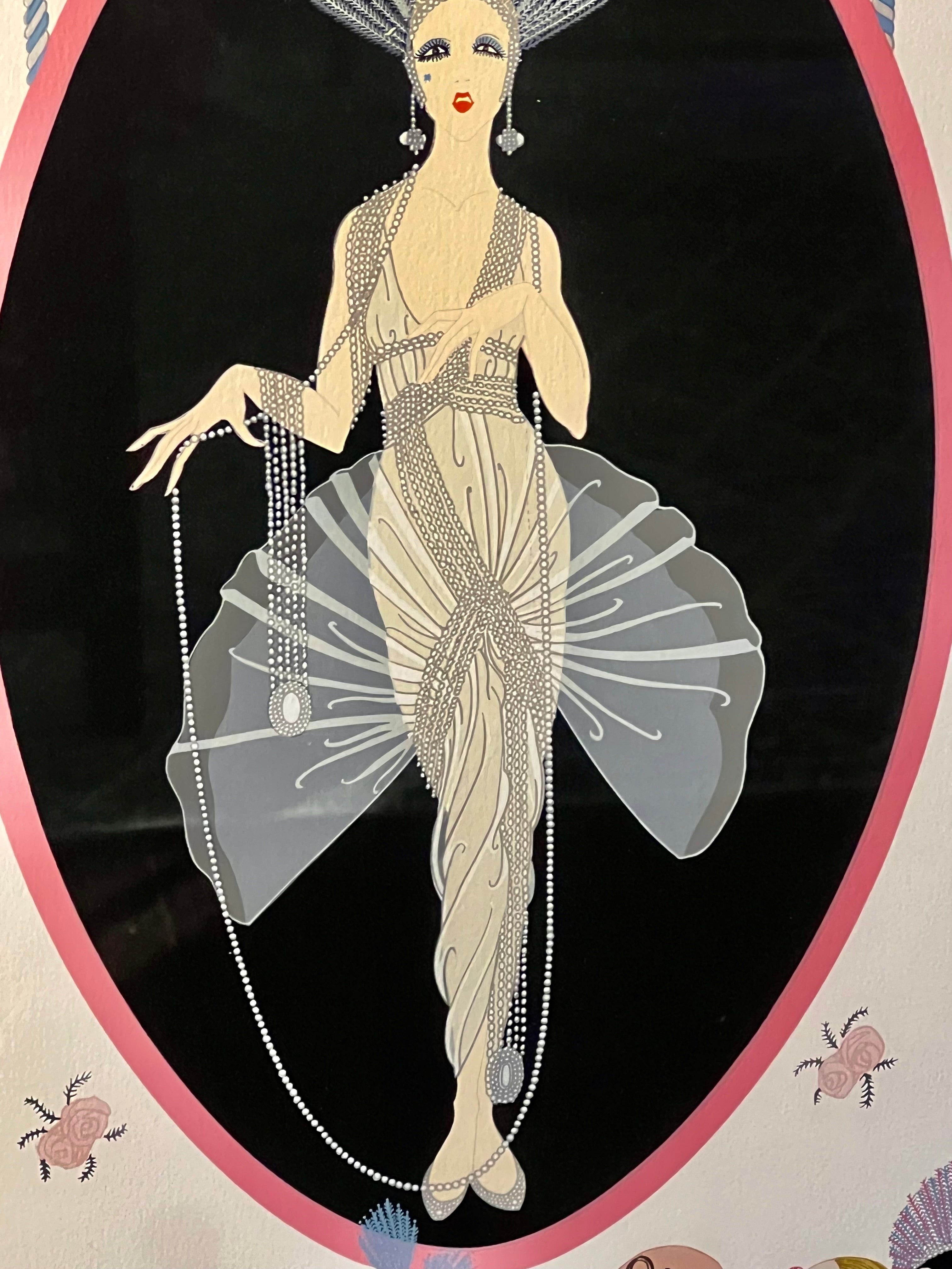 ERTÉ "THE PORTRAIT" 1981 SIGNED LIMITED EDITION SERIGRAPH 88/300 – FRAMED WITH ORIGINAL GALLERY LABEL – ART DECO GLAMOUR