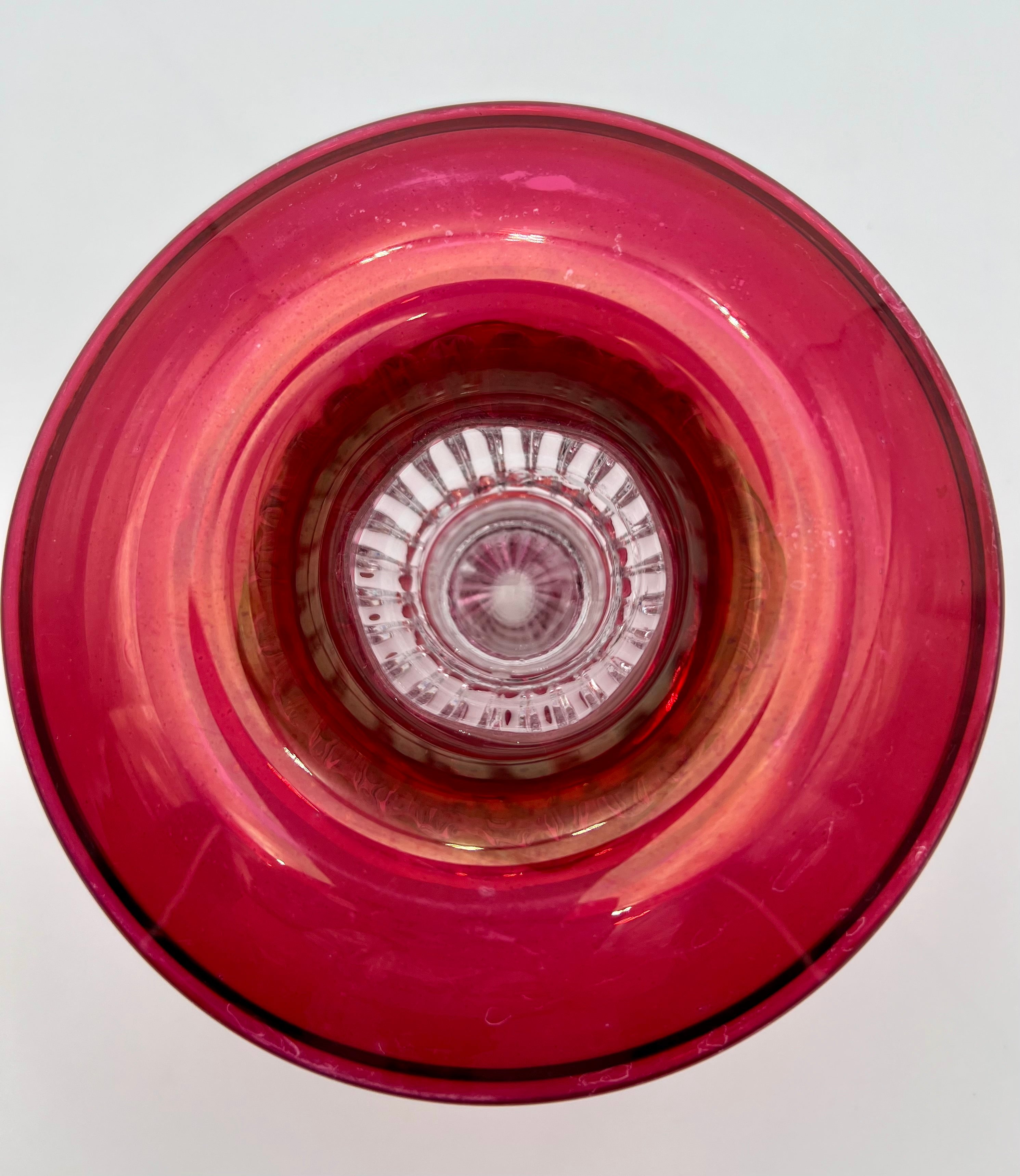 VINTAGE CRANBERRY GLASS VASE — NEIMAN MARCUS ERA LUXURY DECOR