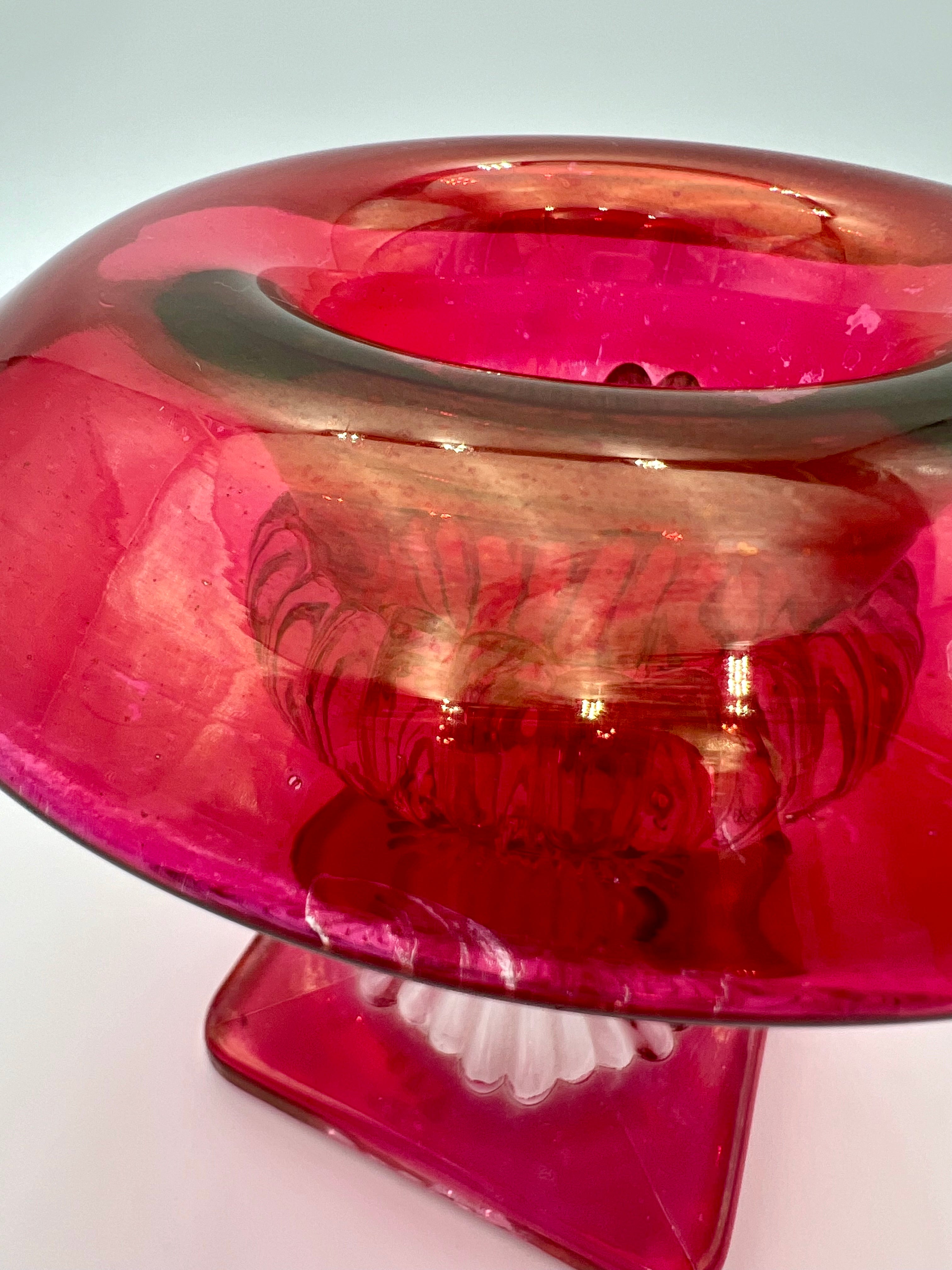 VINTAGE CRANBERRY GLASS VASE — NEIMAN MARCUS ERA LUXURY DECOR
