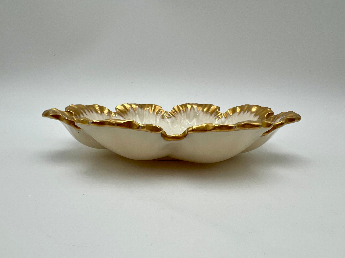 ANTIQUE LENOX CHINA GOLD AND WHITE PORCELAIN DISH