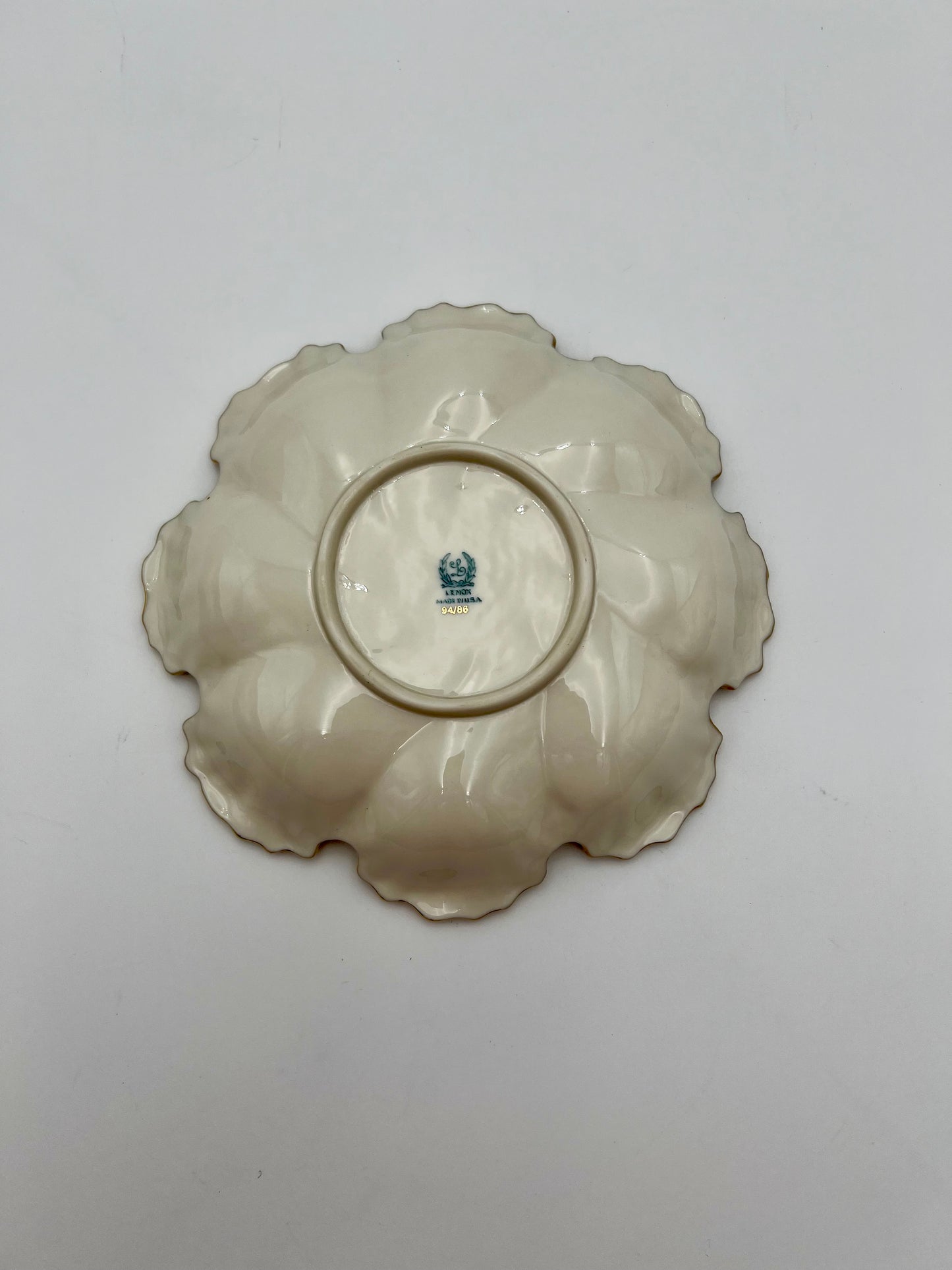 ANTIQUE LENOX CHINA GOLD AND WHITE PORCELAIN DISH