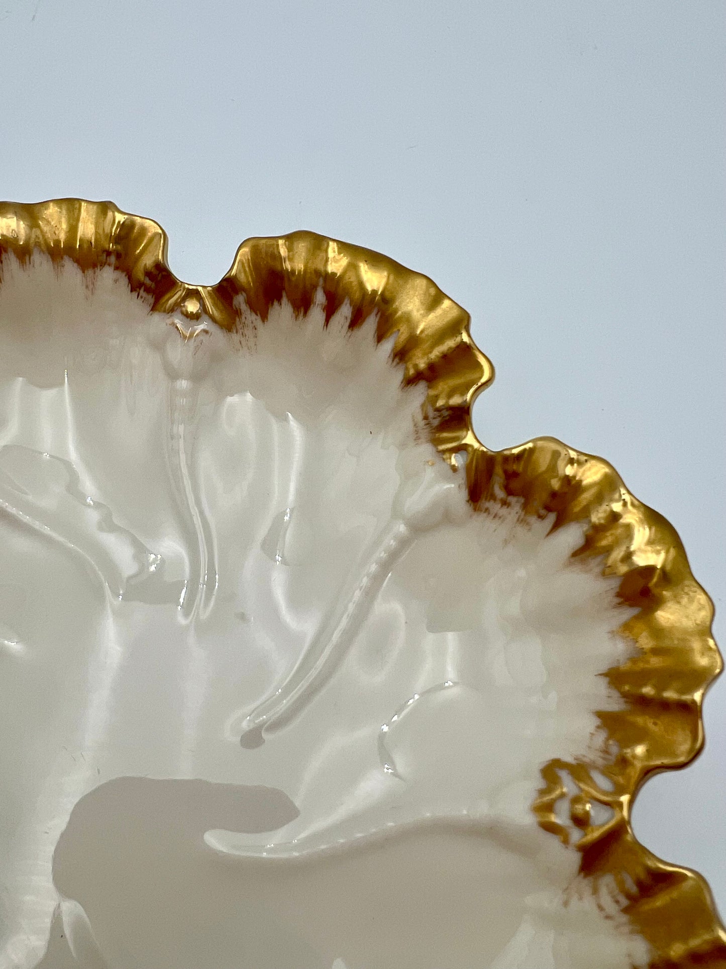 ANTIQUE LENOX CHINA GOLD AND WHITE PORCELAIN DISH